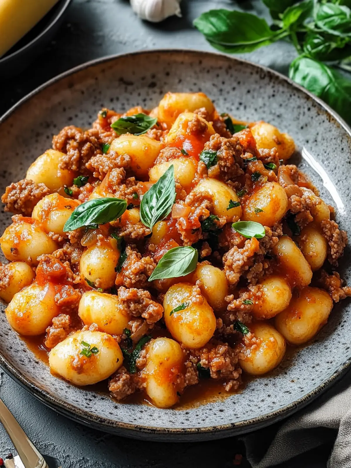 Gnocchi with minced meat