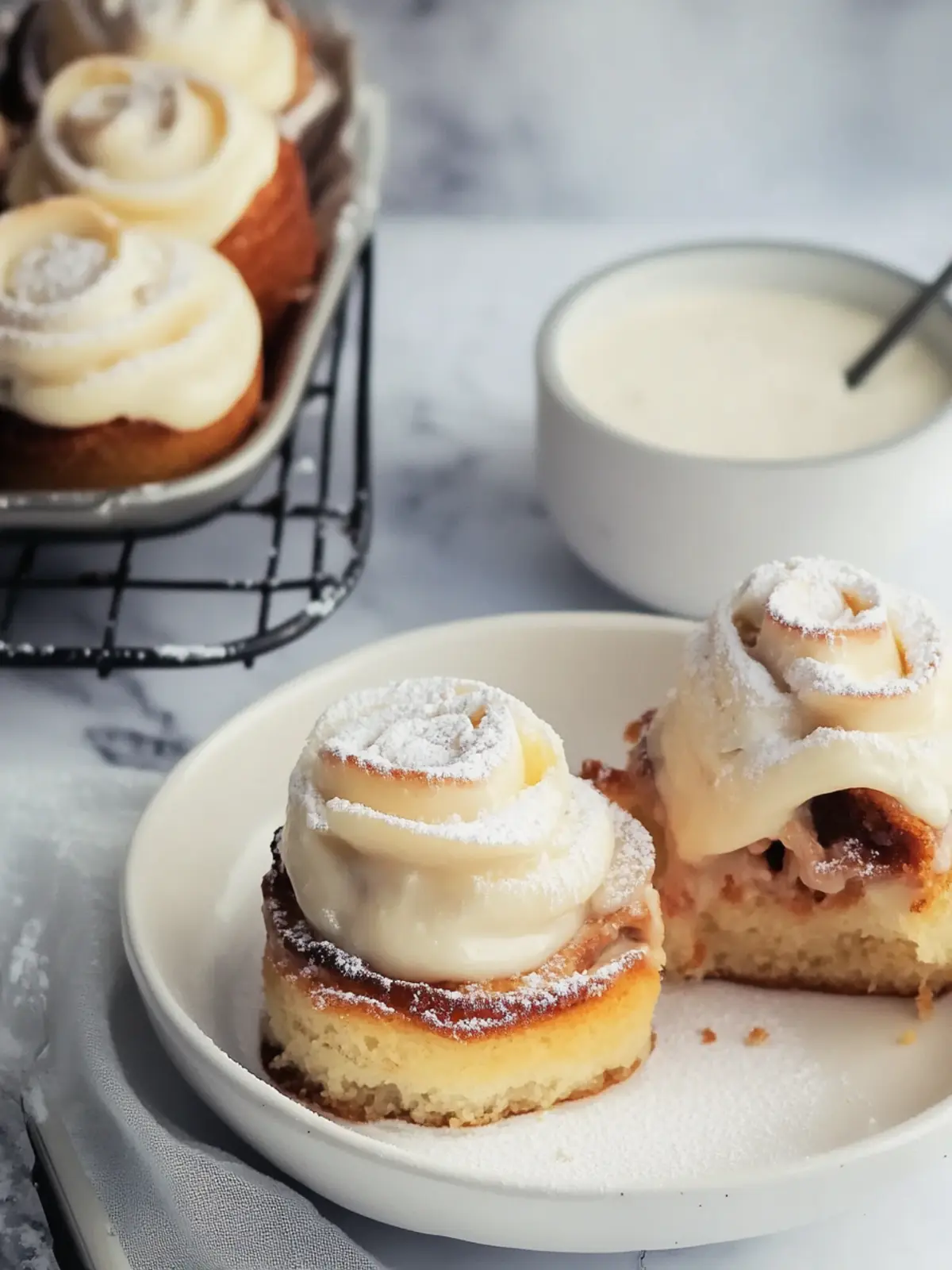 Juicy cinnamon rolls with cream cheese frosting