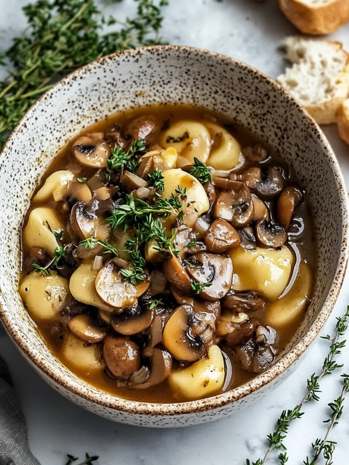 herzhafter reichhaltiger veganer Pilzeintopf