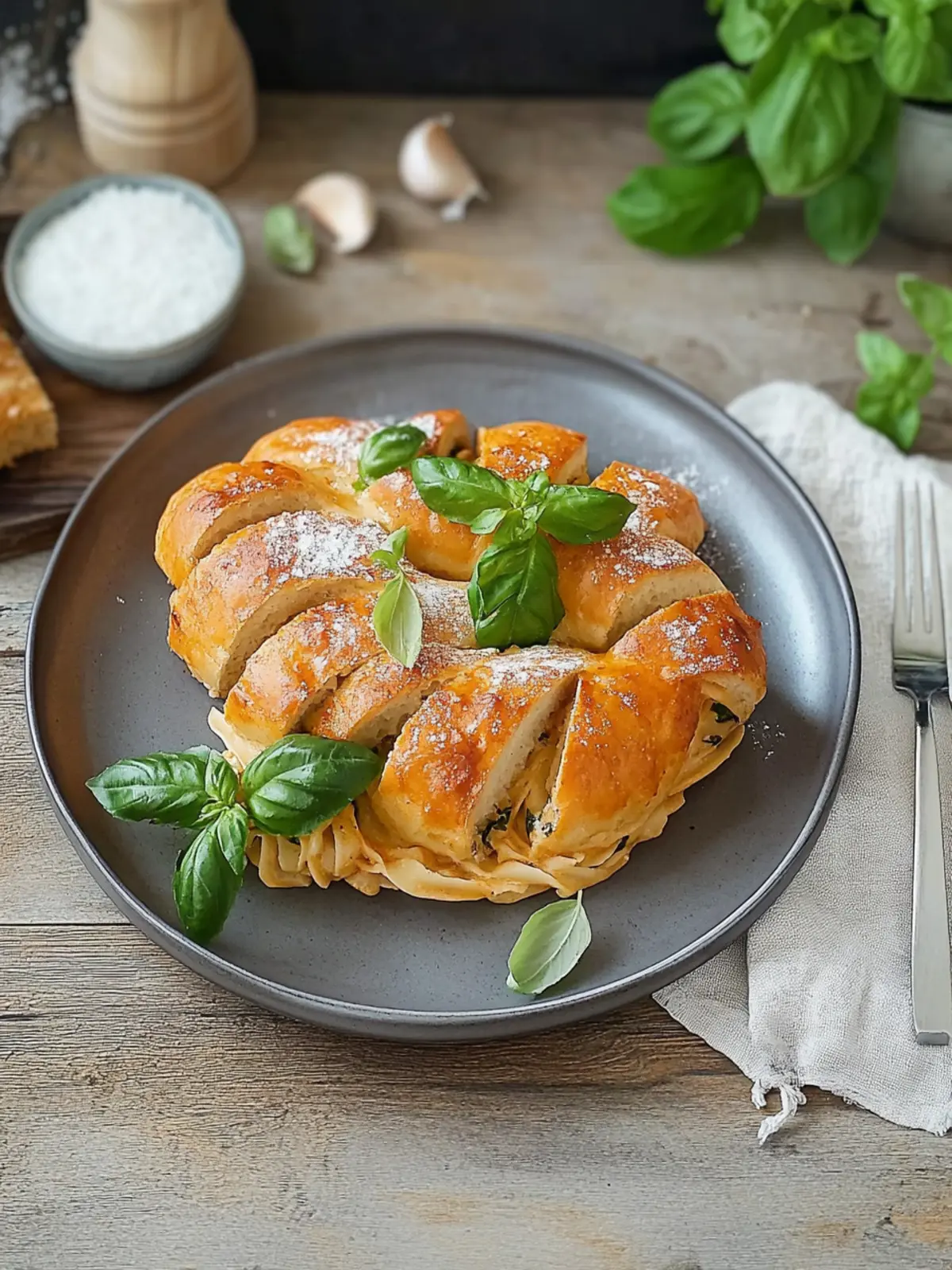 Hähnchenbrust mit Basilikum und Knoblauch