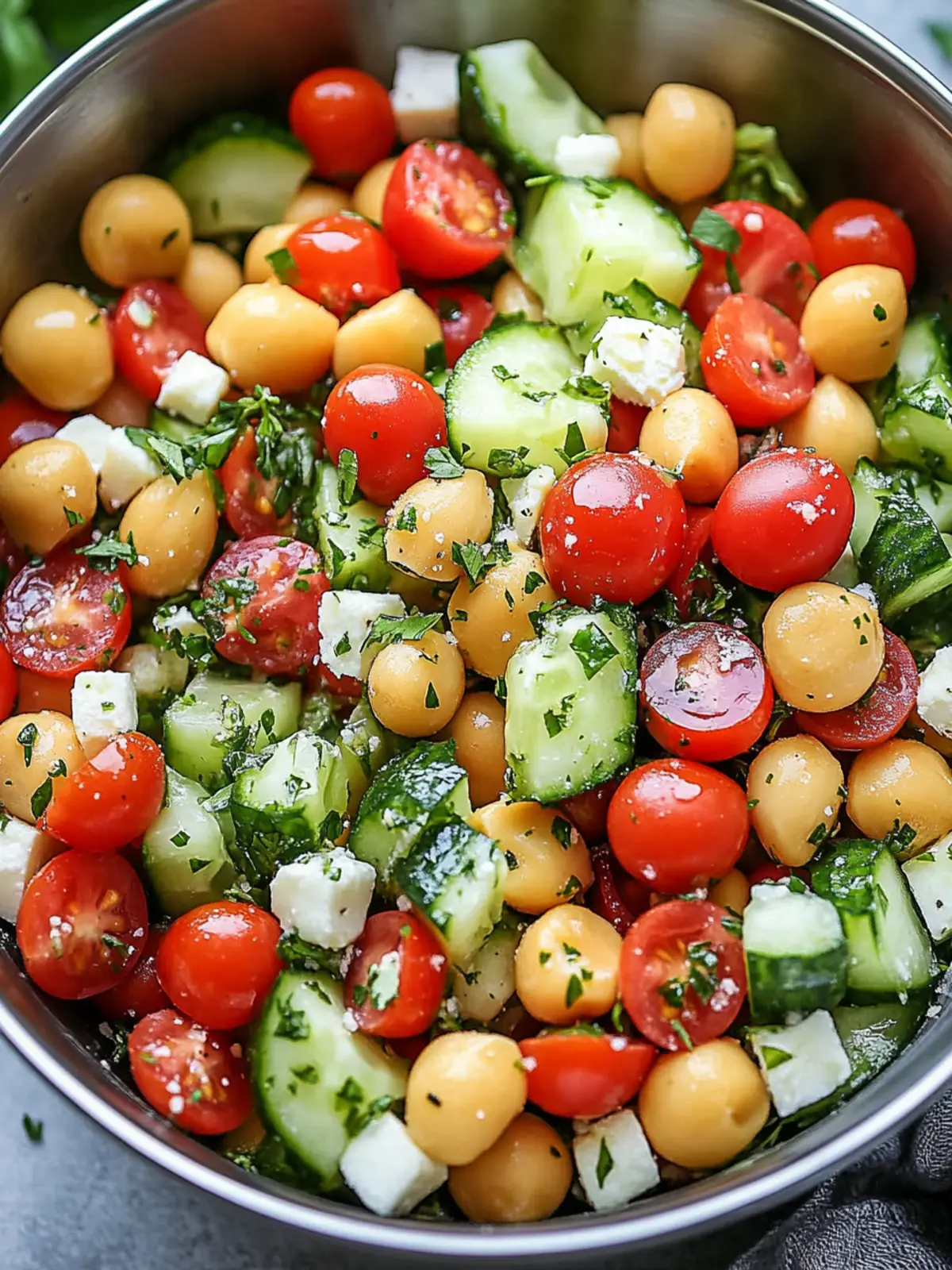 Mediterraner Kichererbsensalat frisches und gesundes Essen
