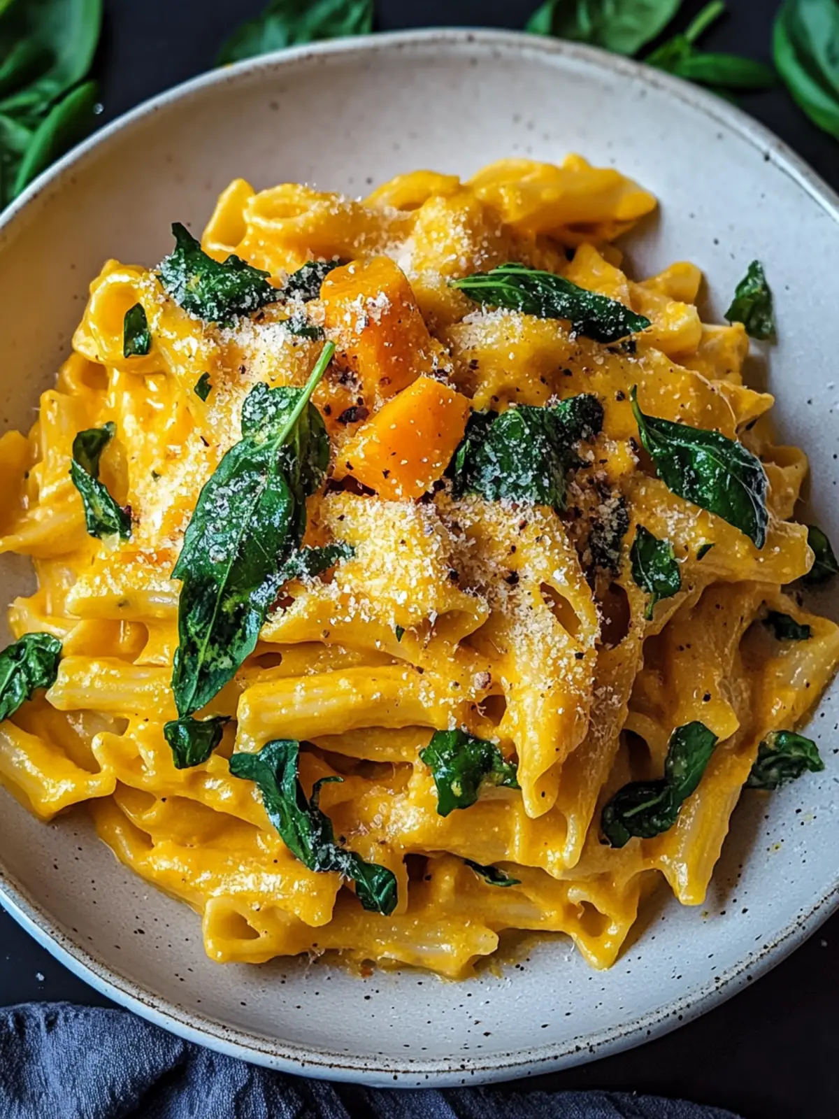 Veganer Kürbis-Pasta mit cremiger Kokossoße