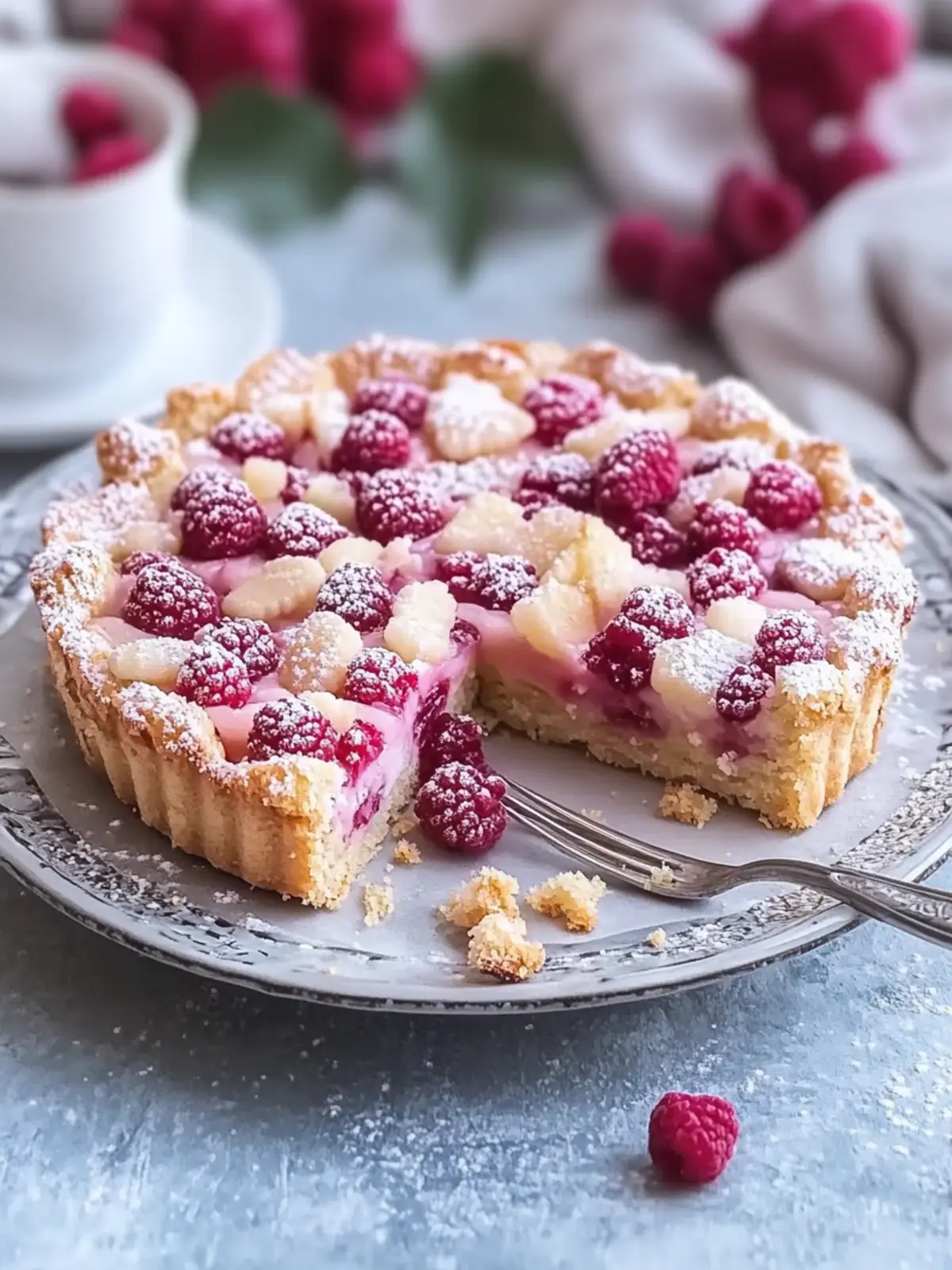 Crispy plum cake with crumb topping enjoy