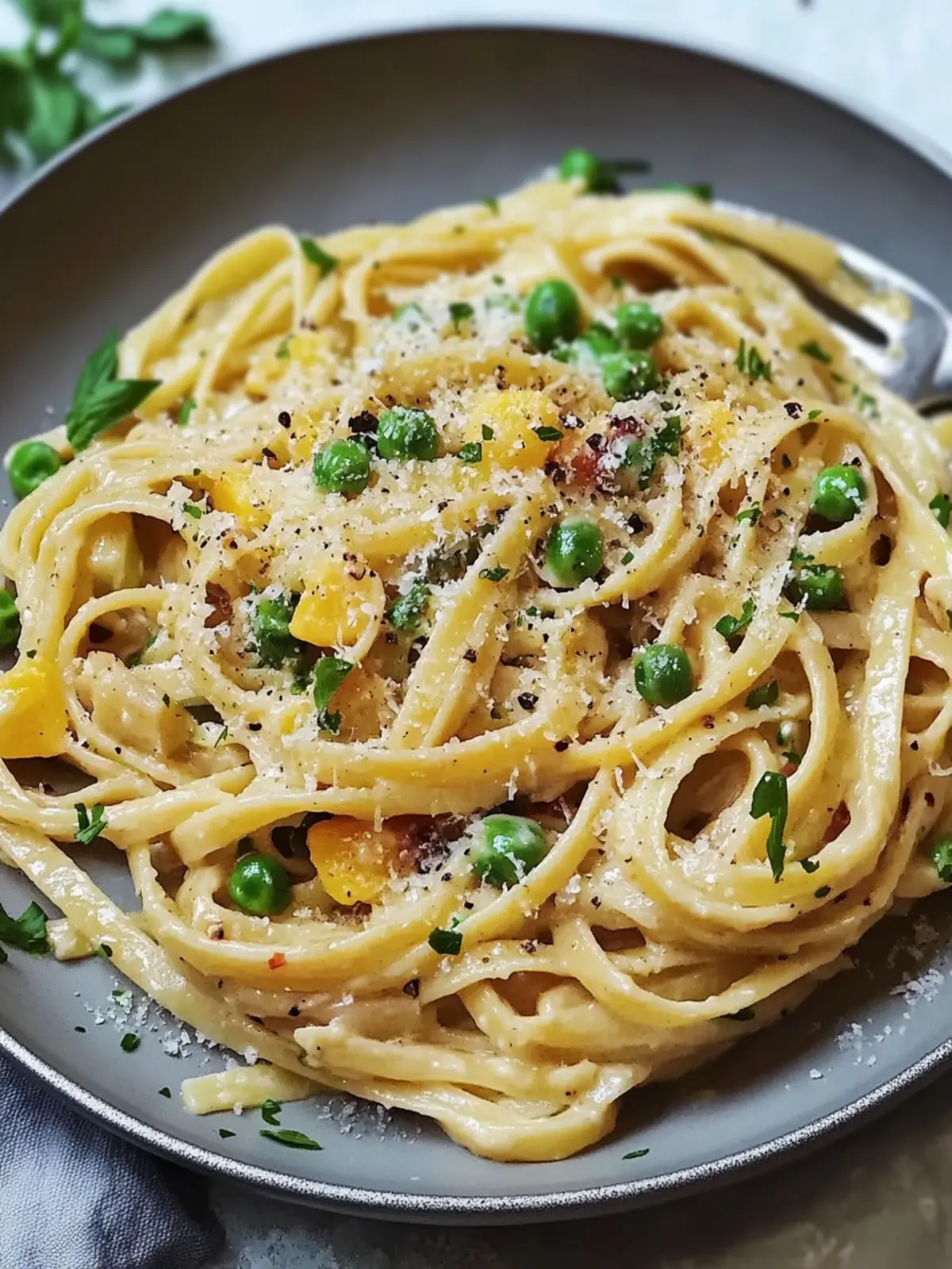 One-Pot-Pasta mit Erbsen und Artischocken