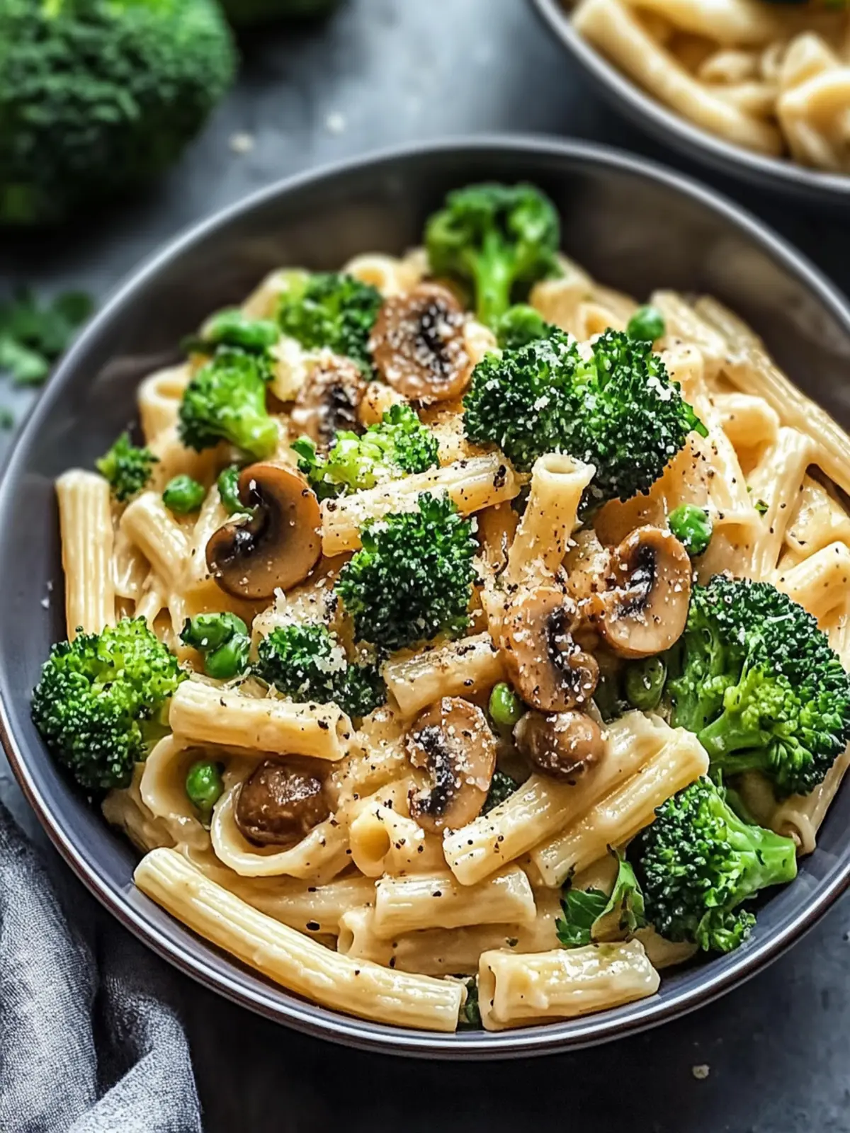 Veganer Pilz- und Brokkoli-Pasta