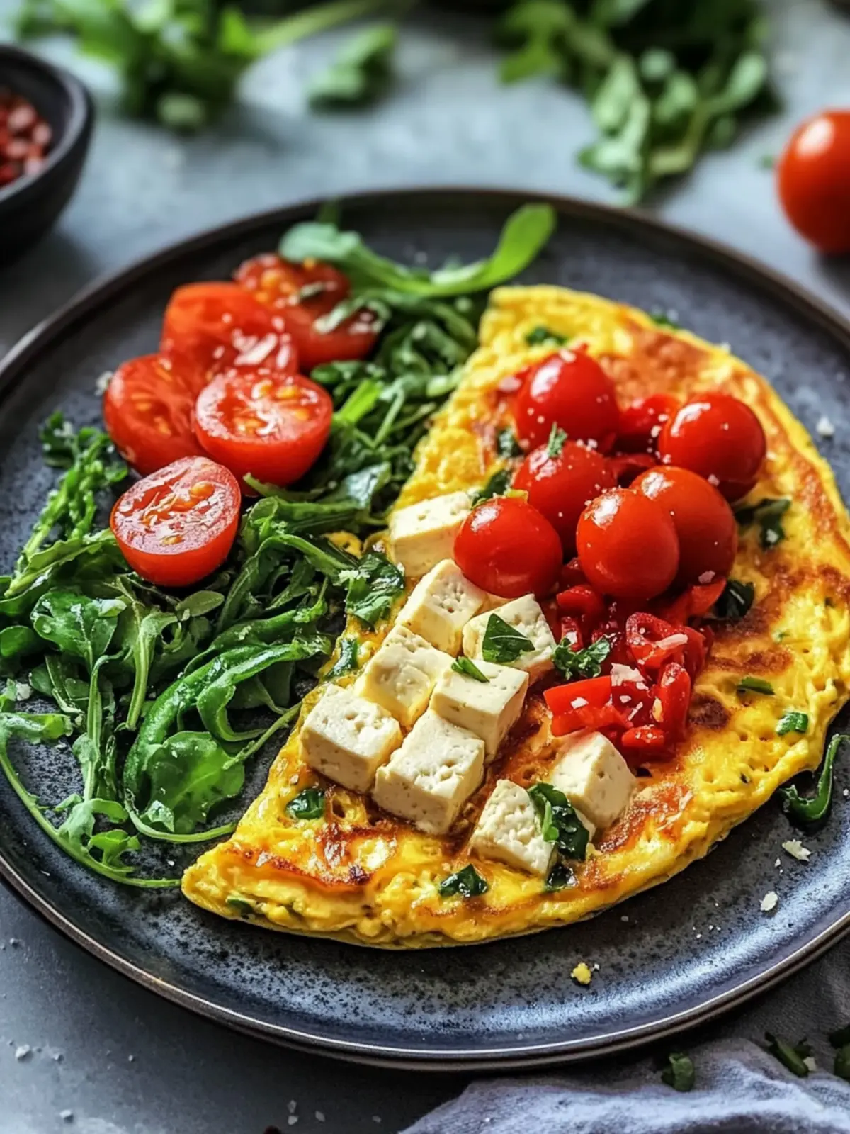 Schnelles veganes Tofu-Omelette