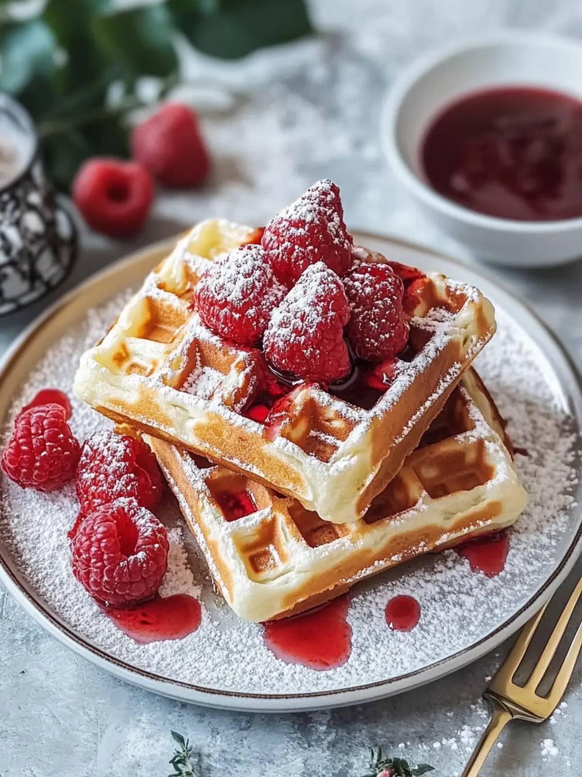 Fluffige Rote Samt Marmor Waffeln für unvergessliche Brunch-Momente