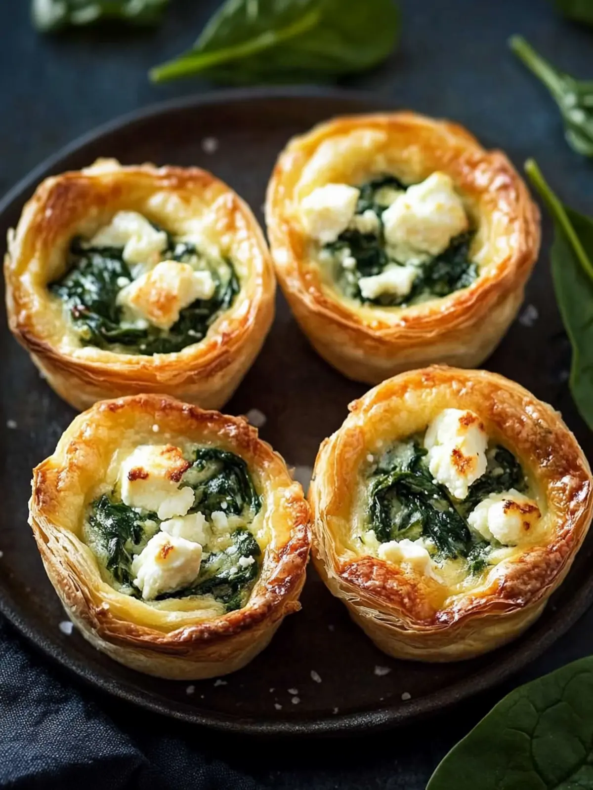 Mini-Quiches mit Spinat und Feta