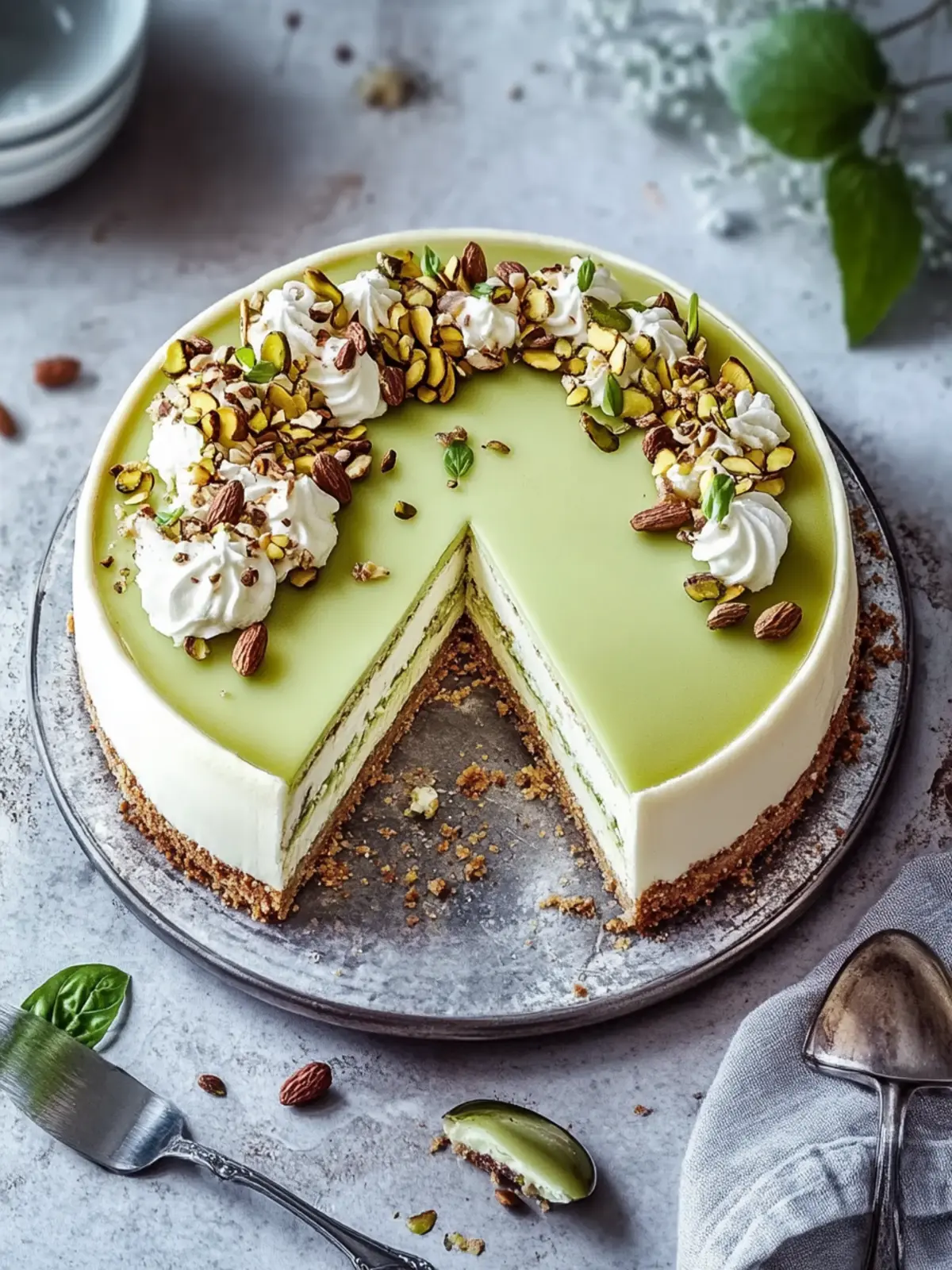 Cremiger Pistazienkäsekuchen
