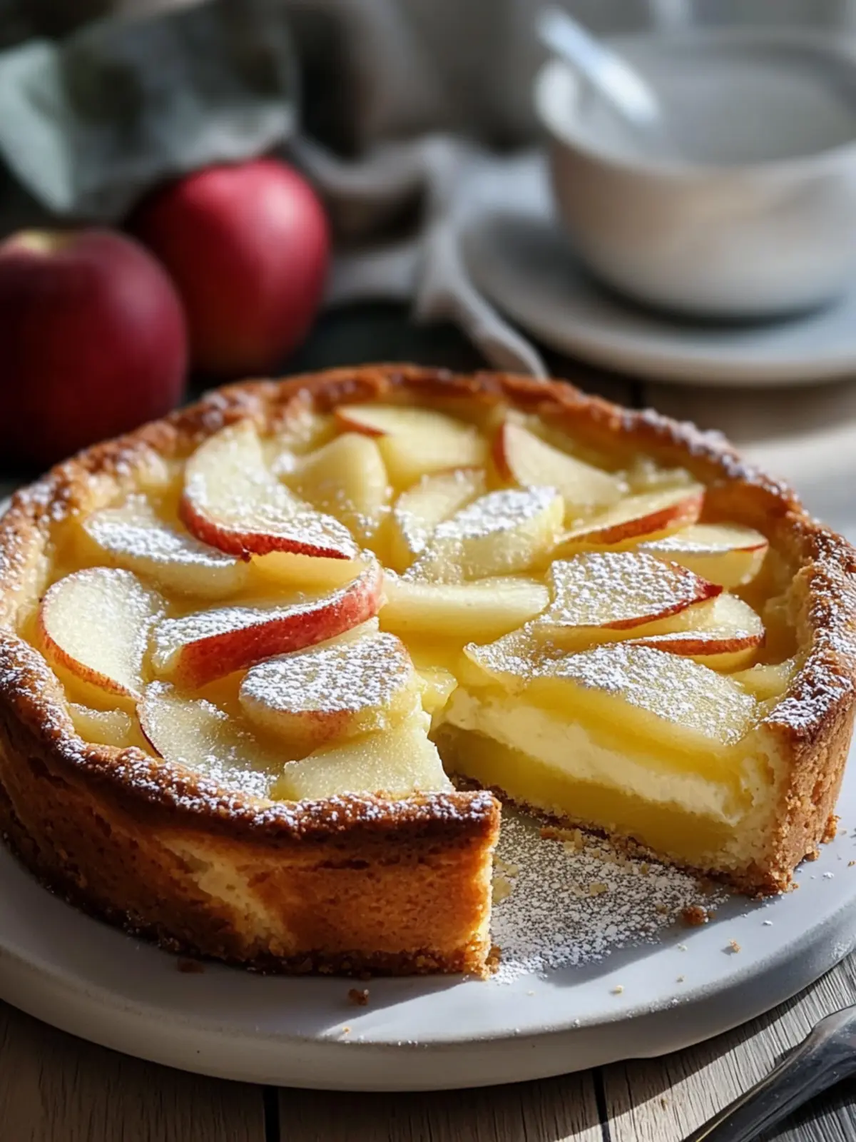 Apfel Pudding Kuchen