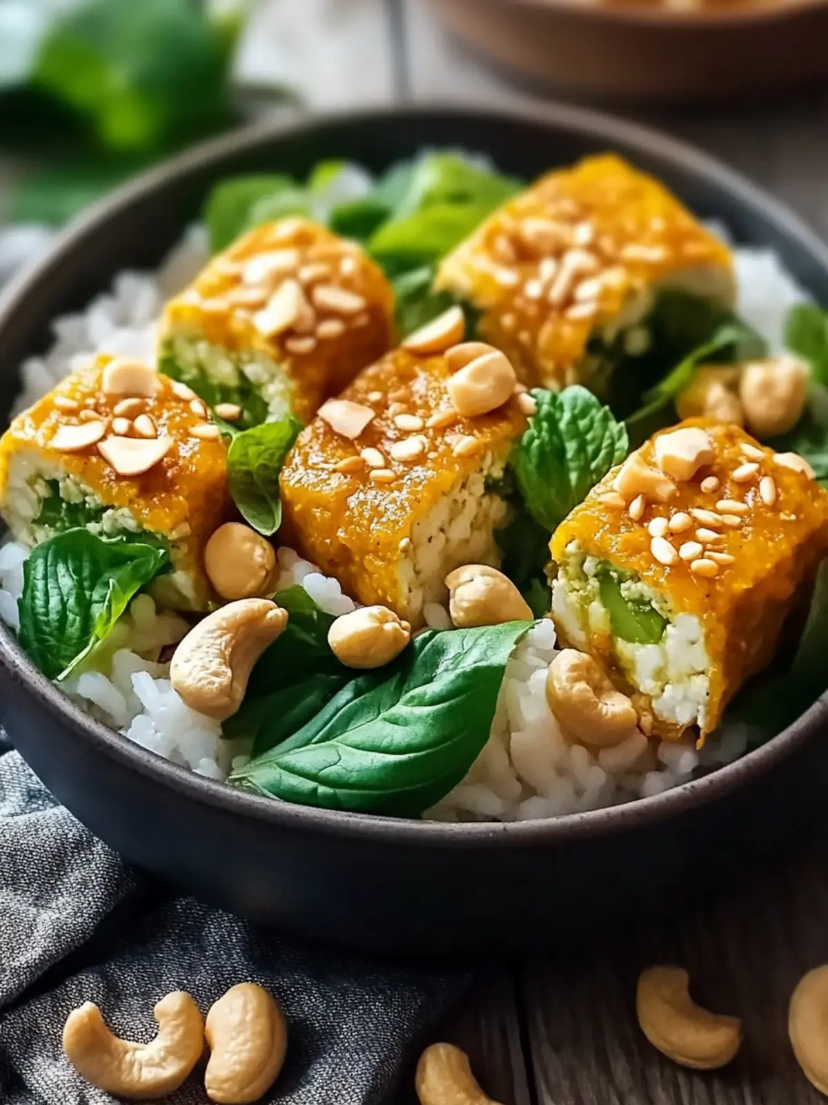 Vegane Kohlrouladen mit Tofu und Cashews