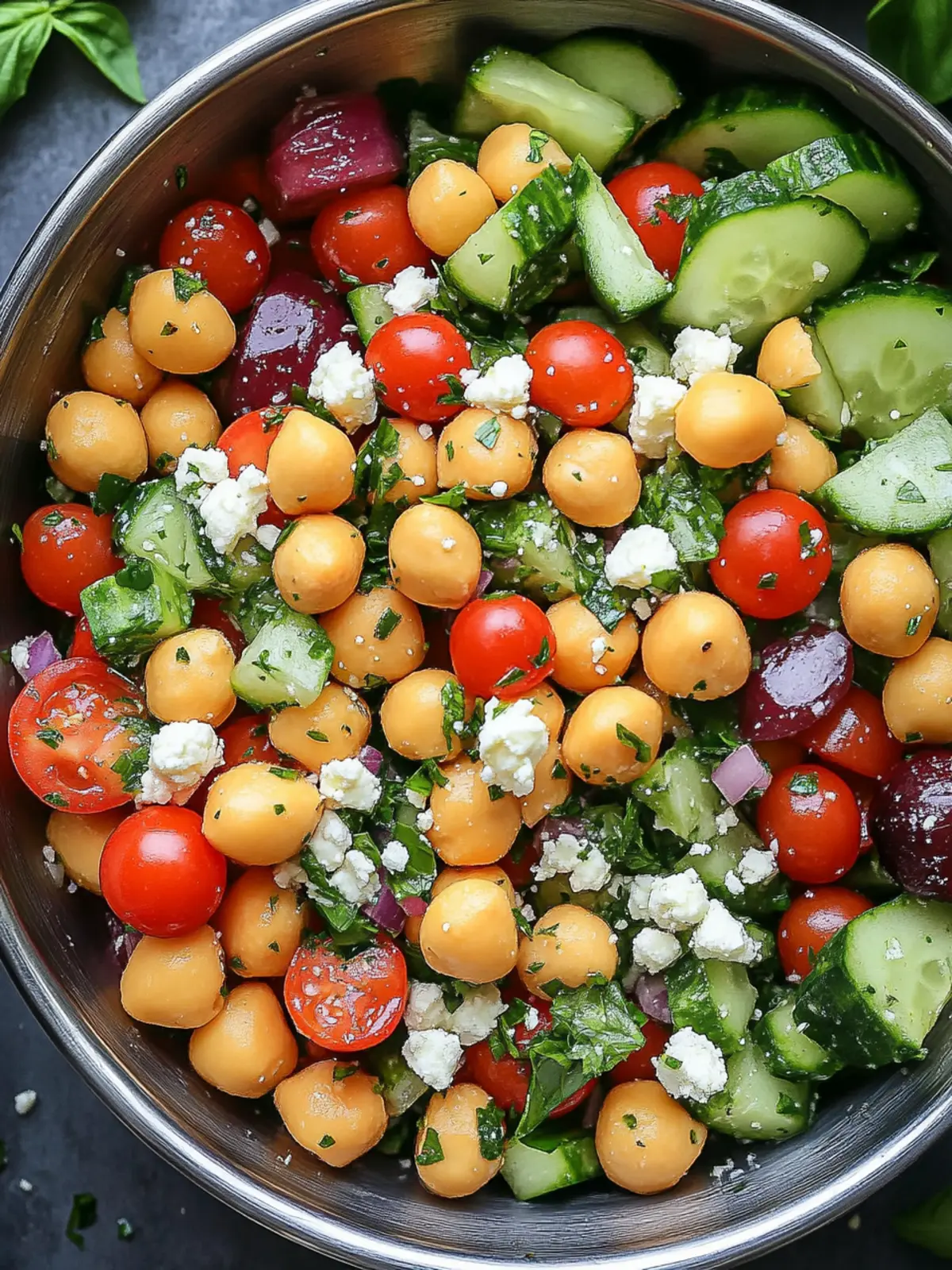 Mediterraner Kichererbsensalat frisches und gesundes Essen