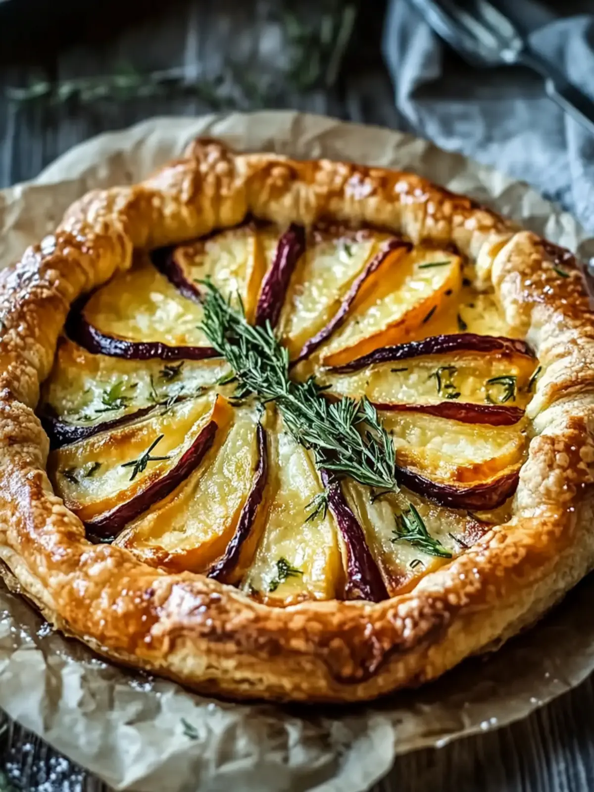Savory rosemary root vegetable galette for feel-good moments