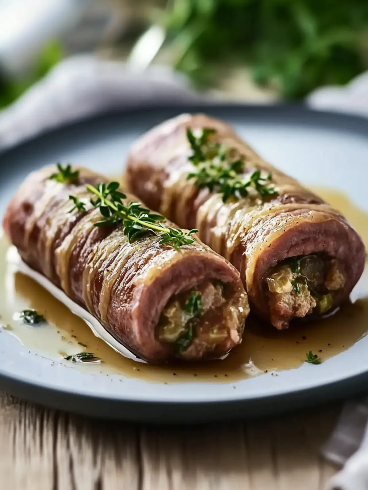 Rinderrouladen mit Senf und Gewürzgurken