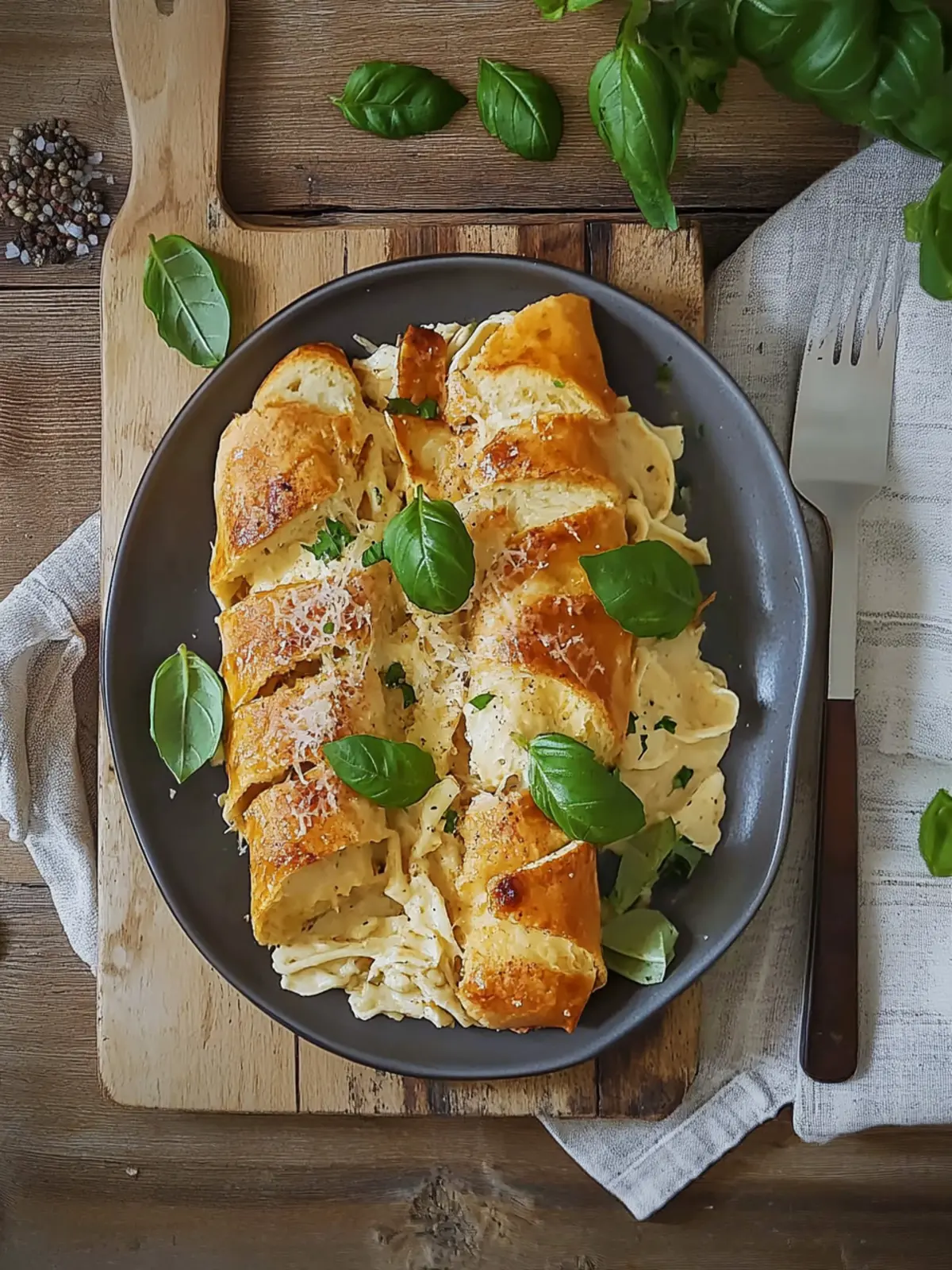 Hähnchenbrust mit Basilikum und Knoblauch