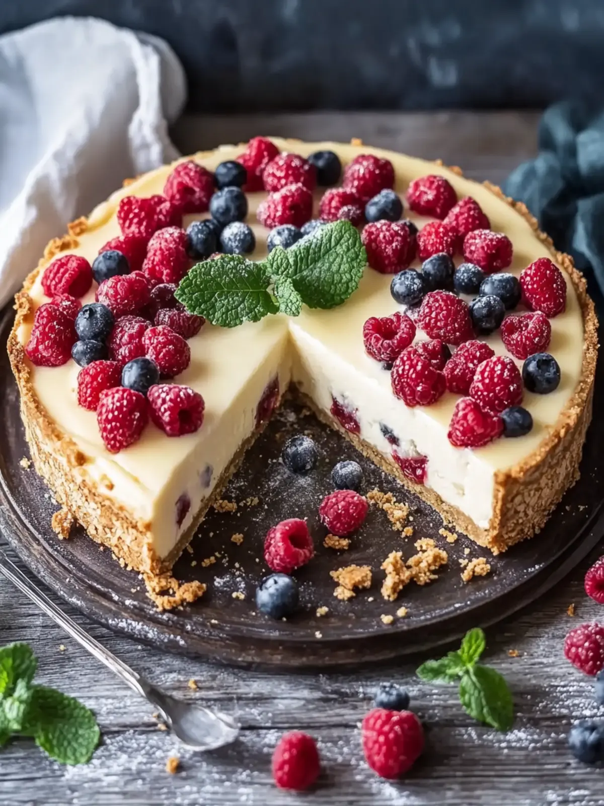 Veganer Keksteig-Käsekuchen