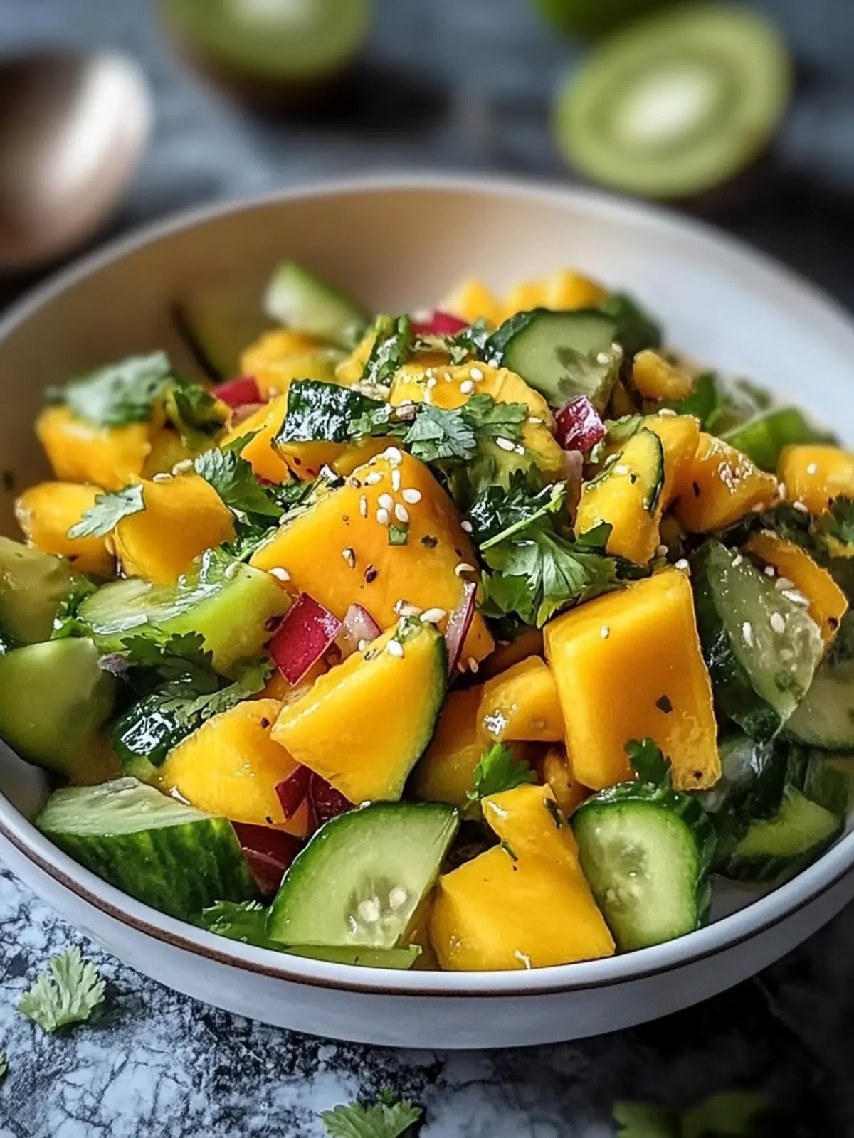 Erfrischender Thai Mango Gurkensalat