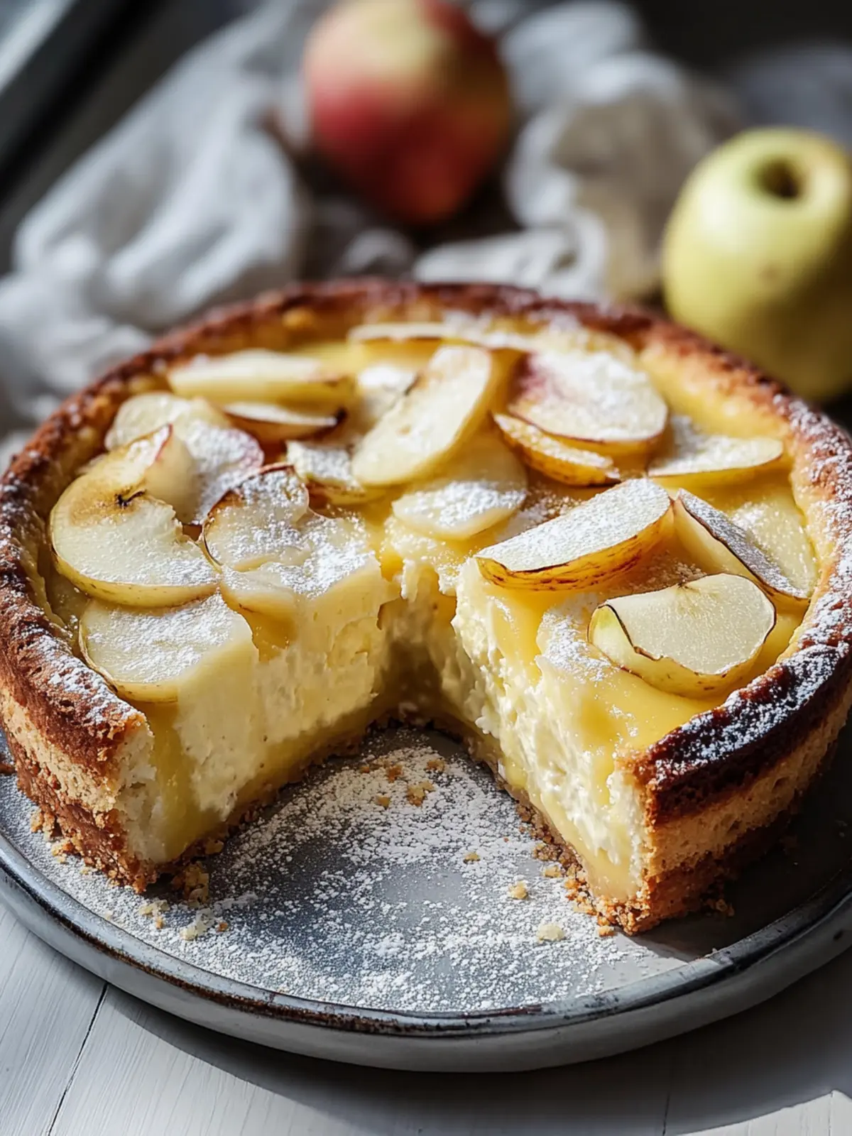 Apfel Pudding Kuchen