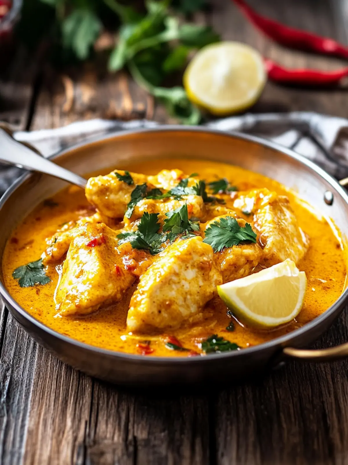 Hühnerfilets in Curry-Rahmsauce