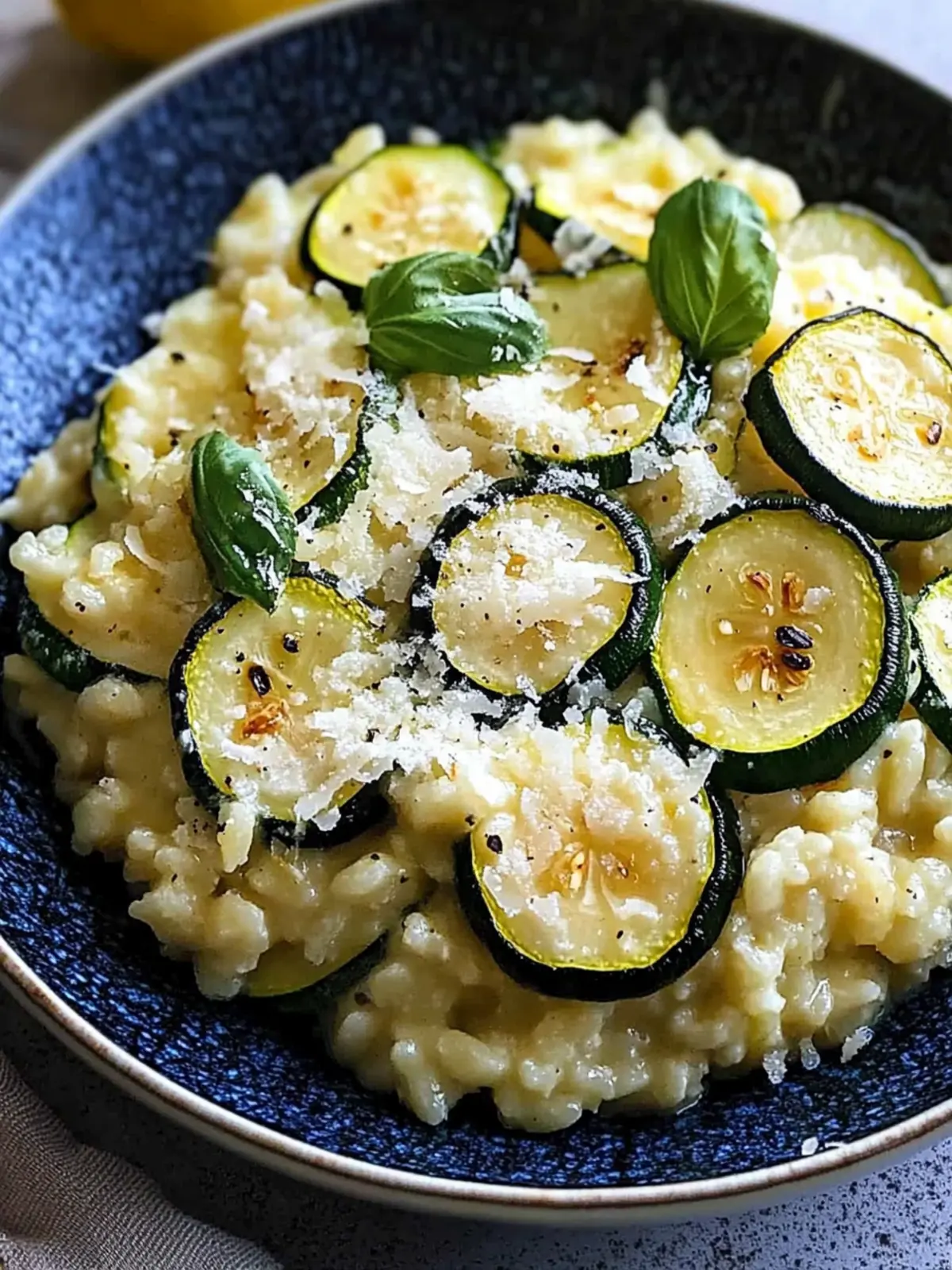 Zitronen Parmesan Zucchini Risotto