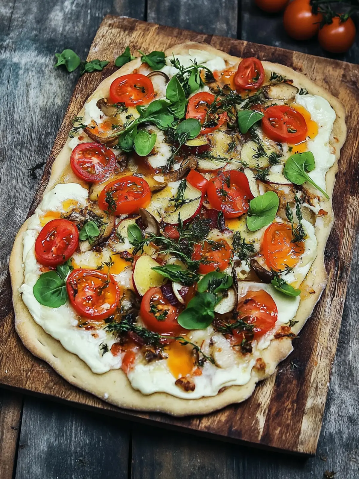 Vegetarischer Flammkuchen