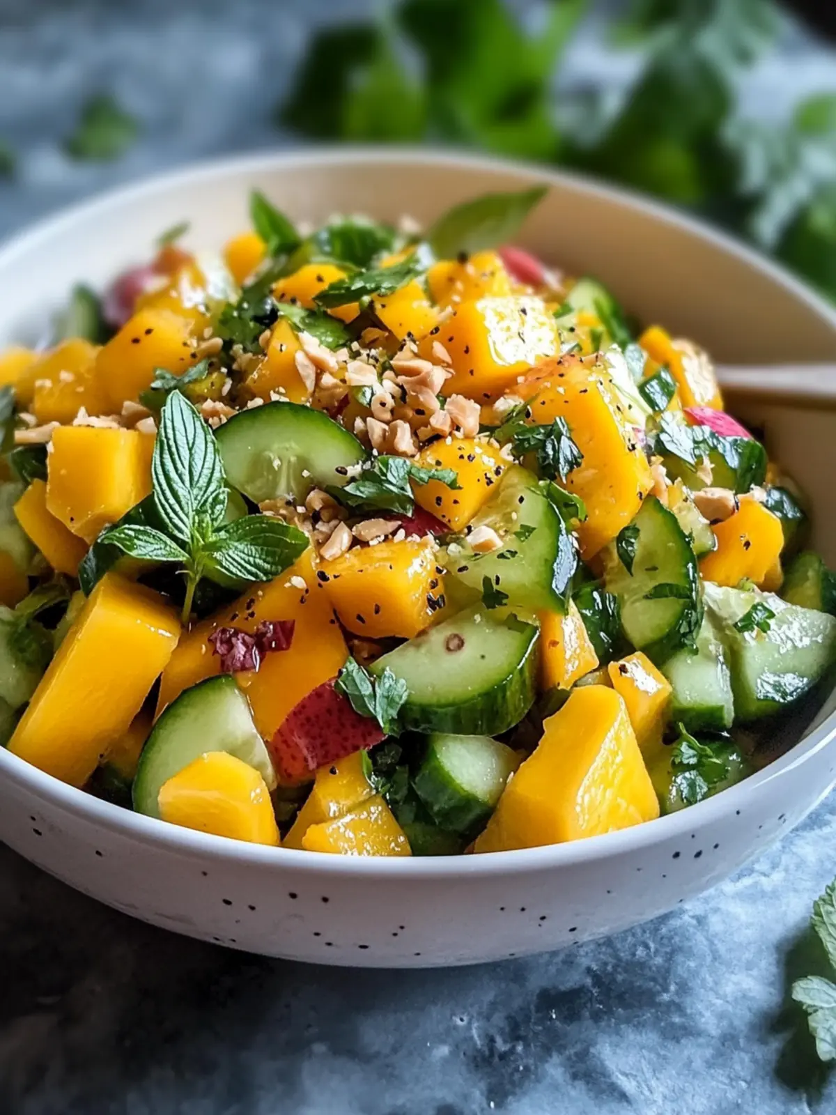 Erfrischender Thai Mango Gurkensalat