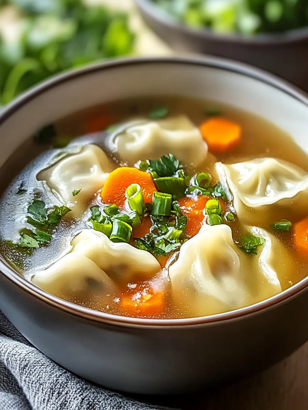 Wärmende Potsticker Suppe