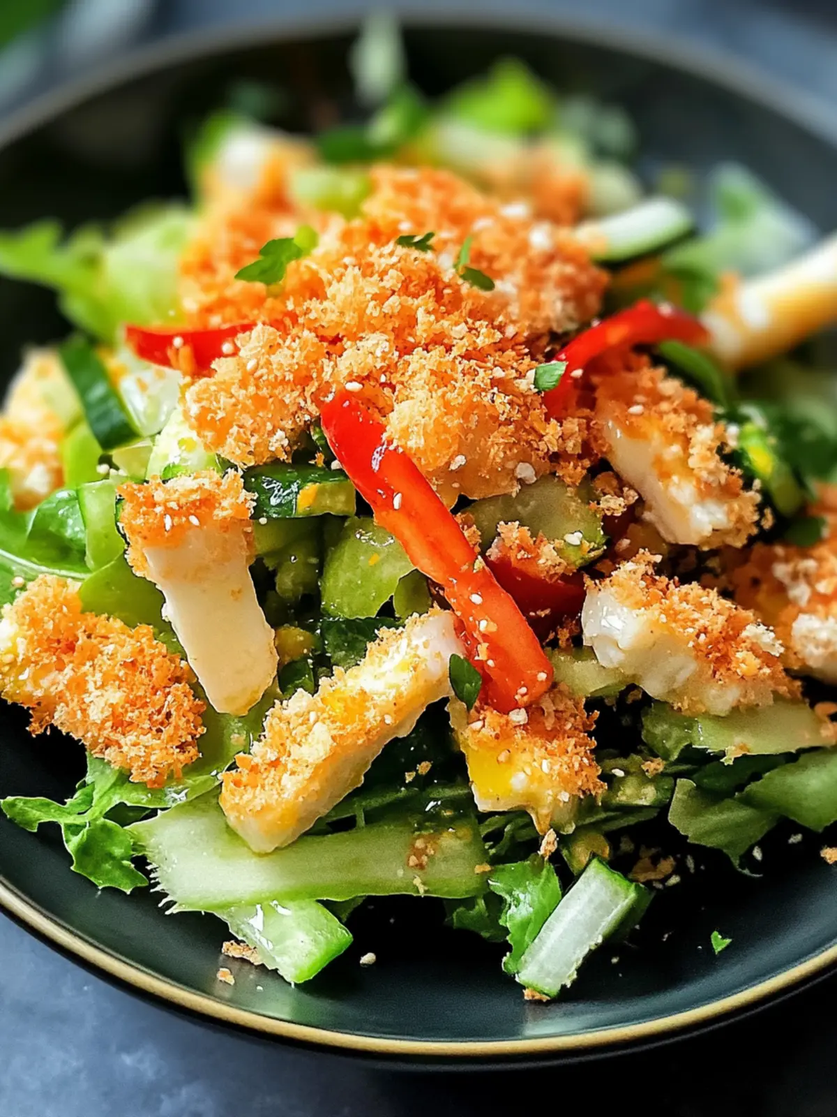 Würziger Kani-Salat mit knusprigem Panko