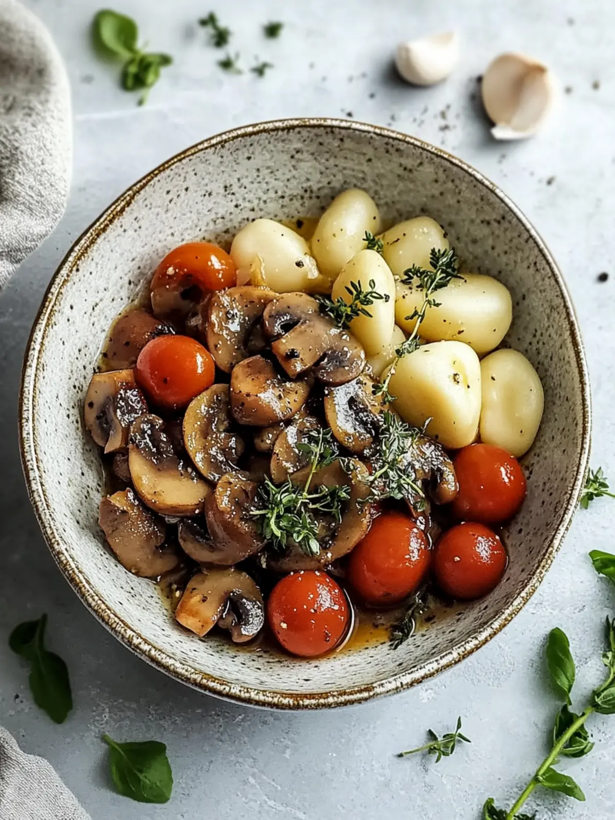 herzhafter reichhaltiger veganer Pilzeintopf