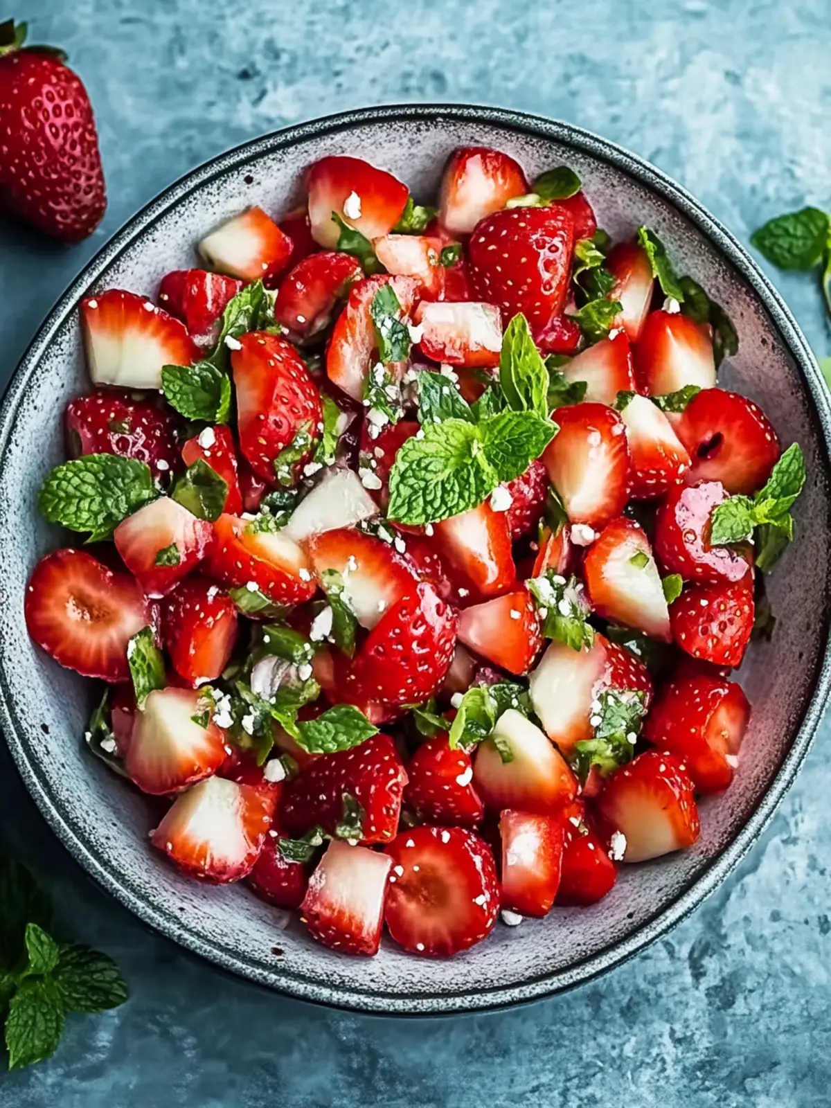 Frischer Gurken Erdbeer Salat