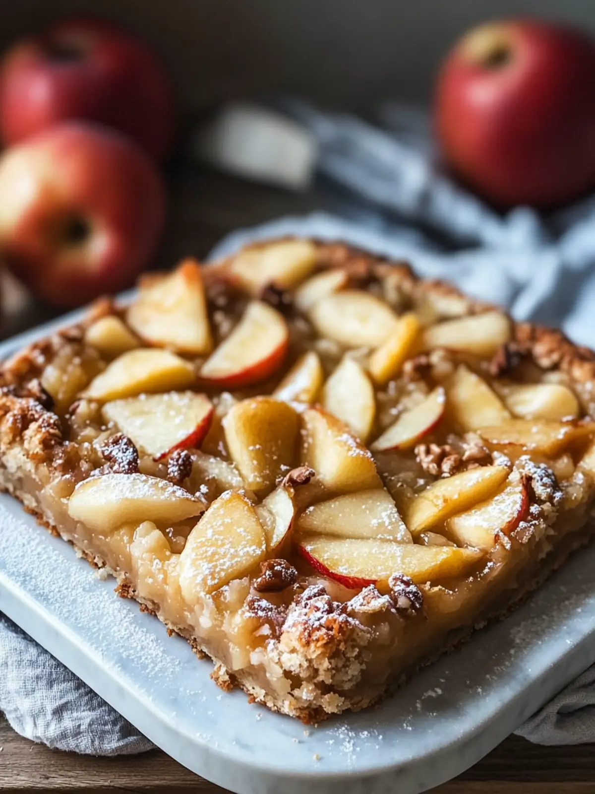 Apfelkuchen gebackene Haferflocken