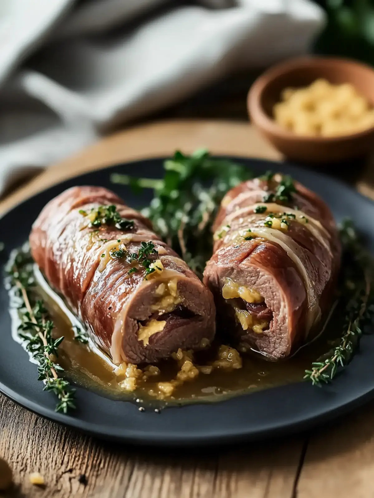 Rinderrouladen mit Senf und Gewürzgurken