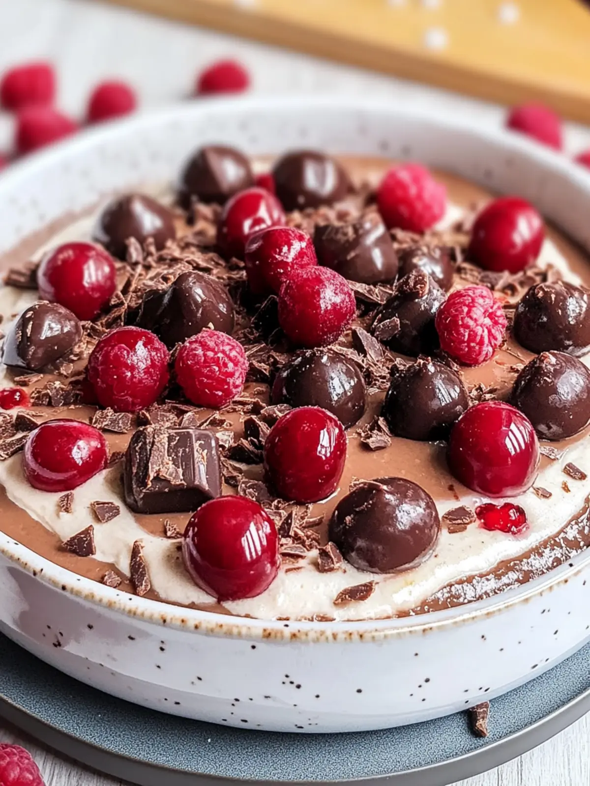 Low Carb Schoko-Quarkauflauf mit Kirschen