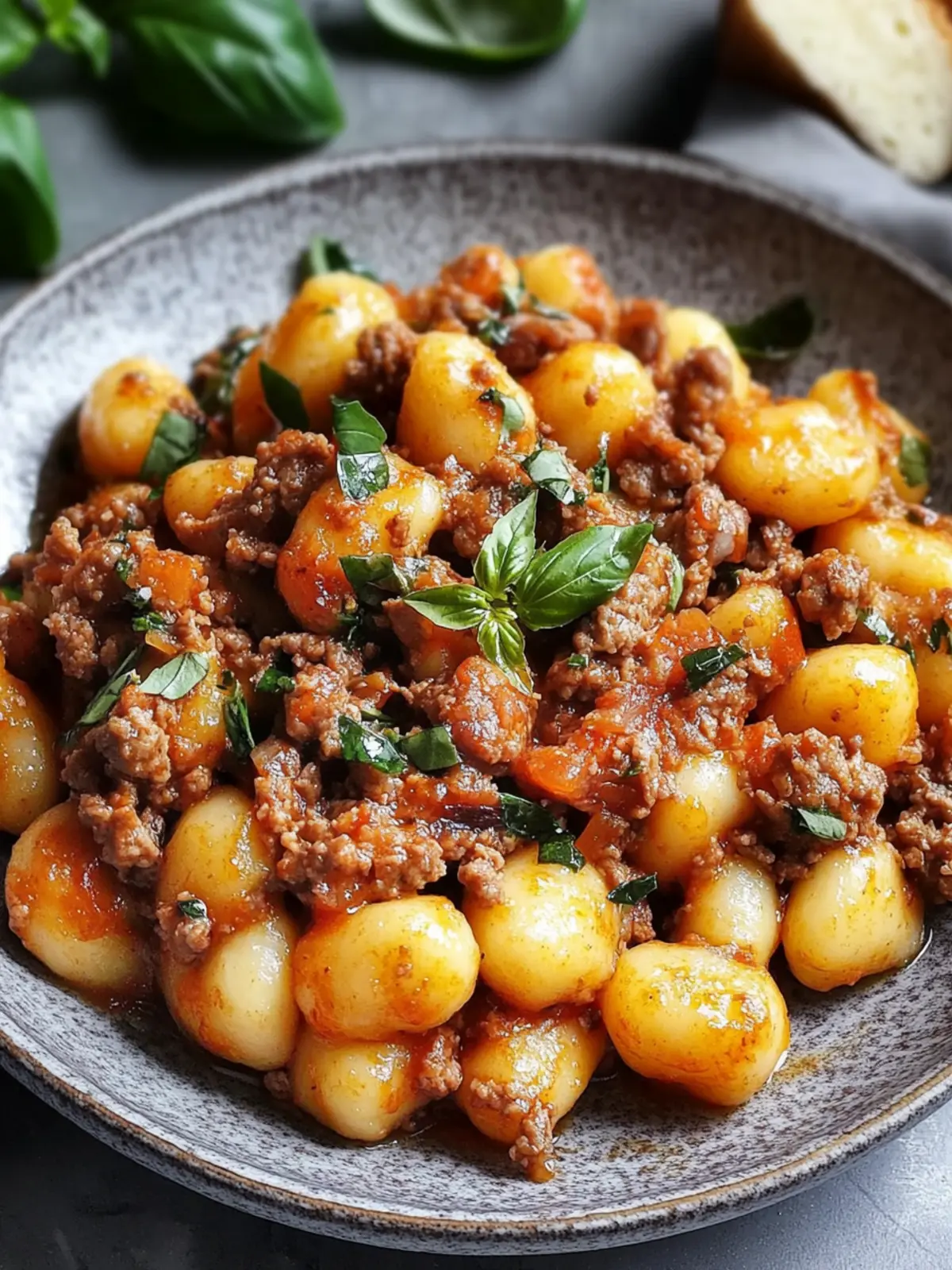 Gnocchi with minced meat