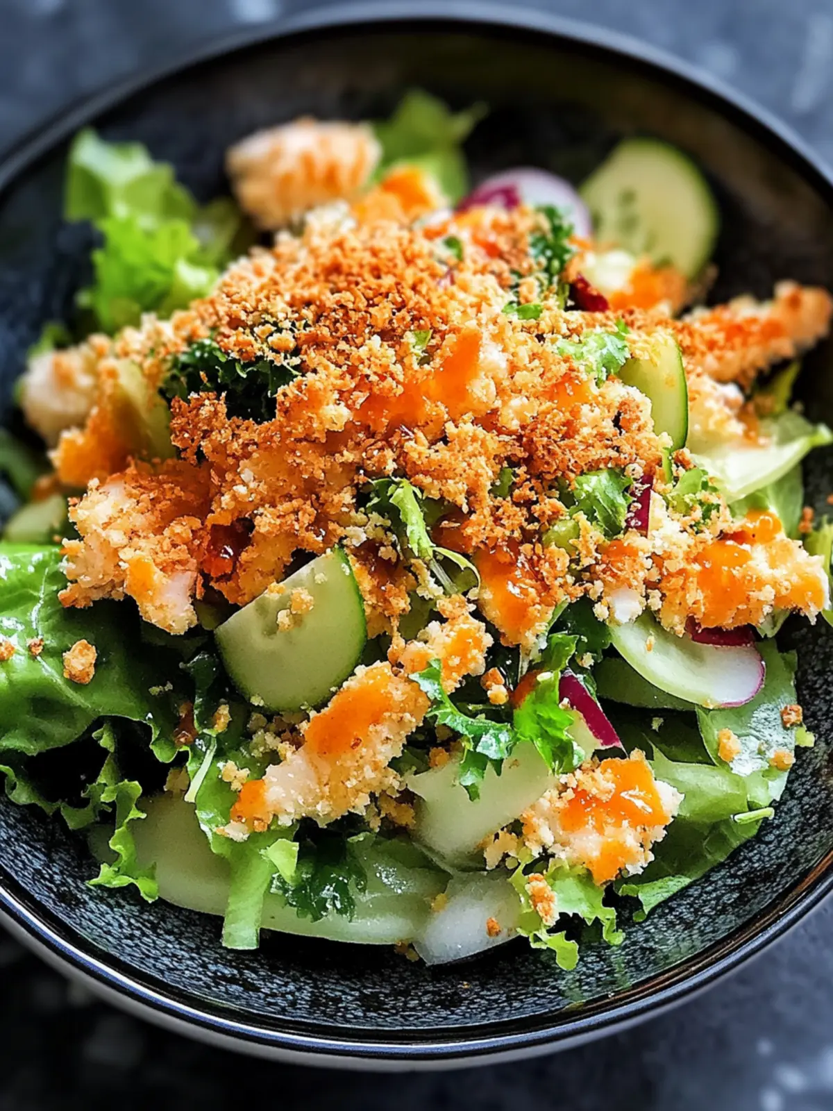 Würziger Kani-Salat mit knusprigem Panko