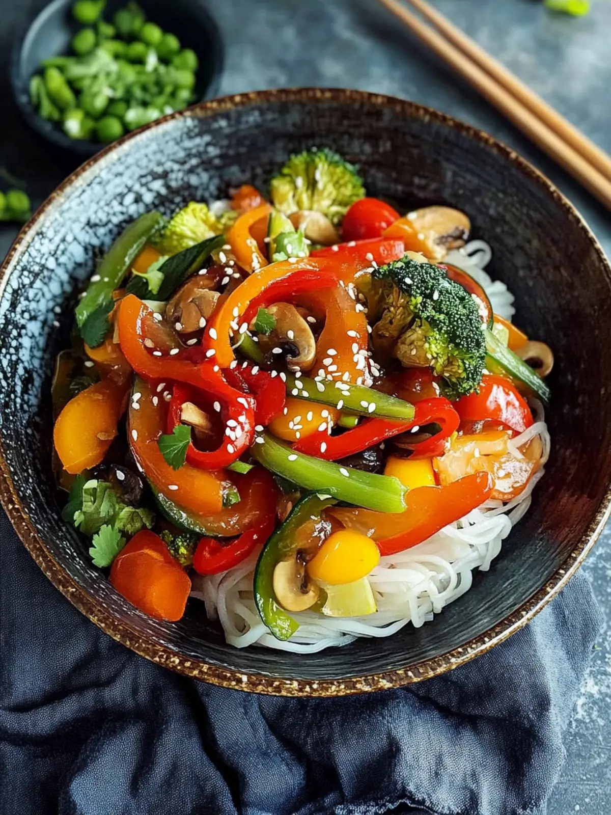 Vegetarische Asiatische Gemüsepfanne Niedriger Kohlenhydratgehalt