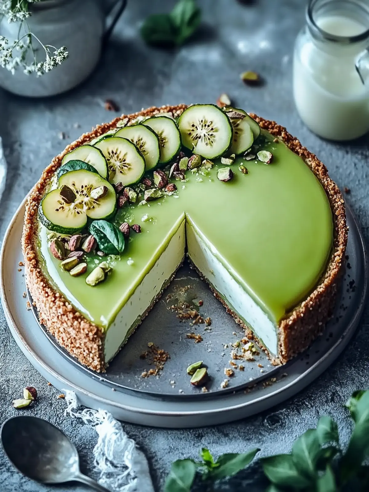 Cremiger Pistazienkäsekuchen