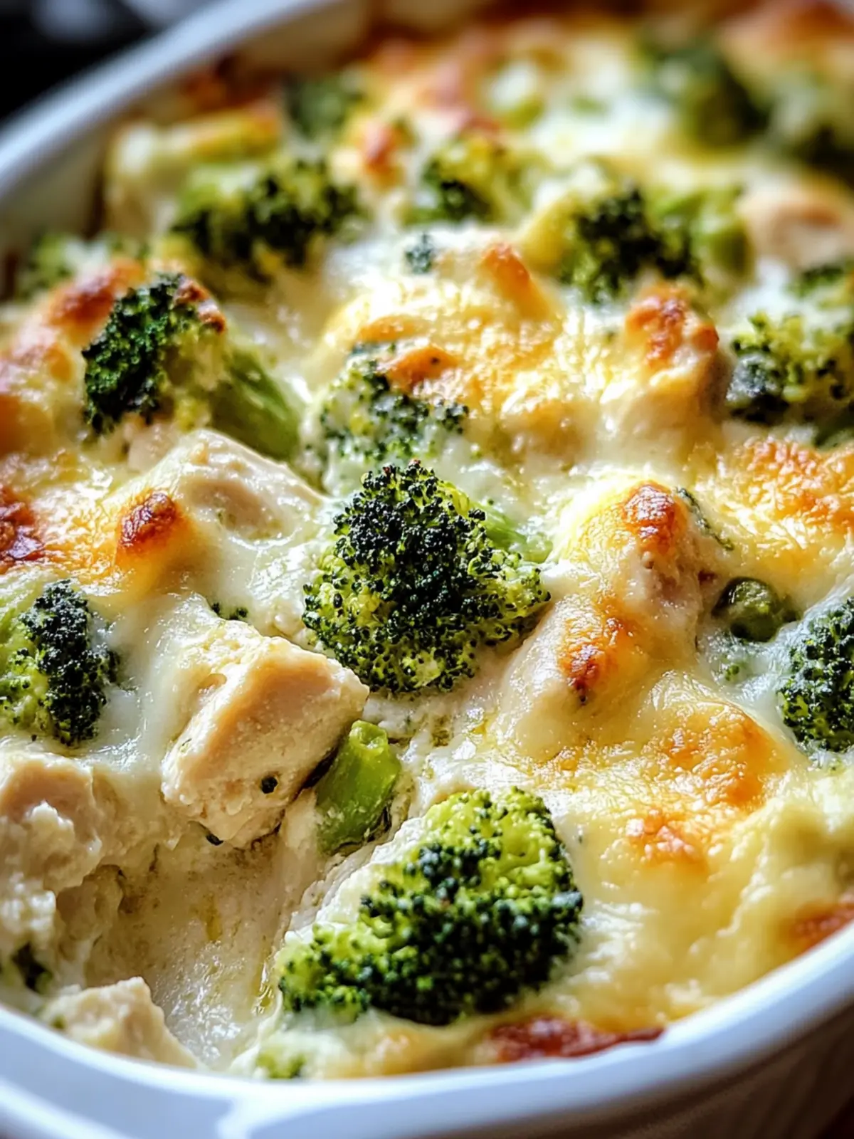 Brokkoli Hähnchen Auflauf mit Frischkäse & Mozzarella