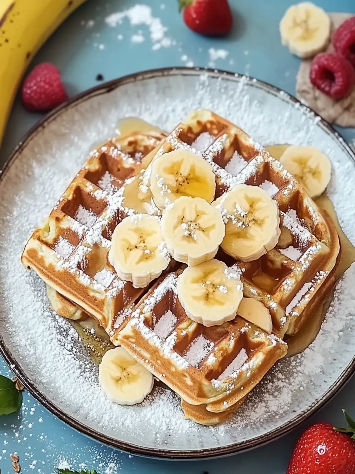 Bananen-Haferflocken-Waffeln