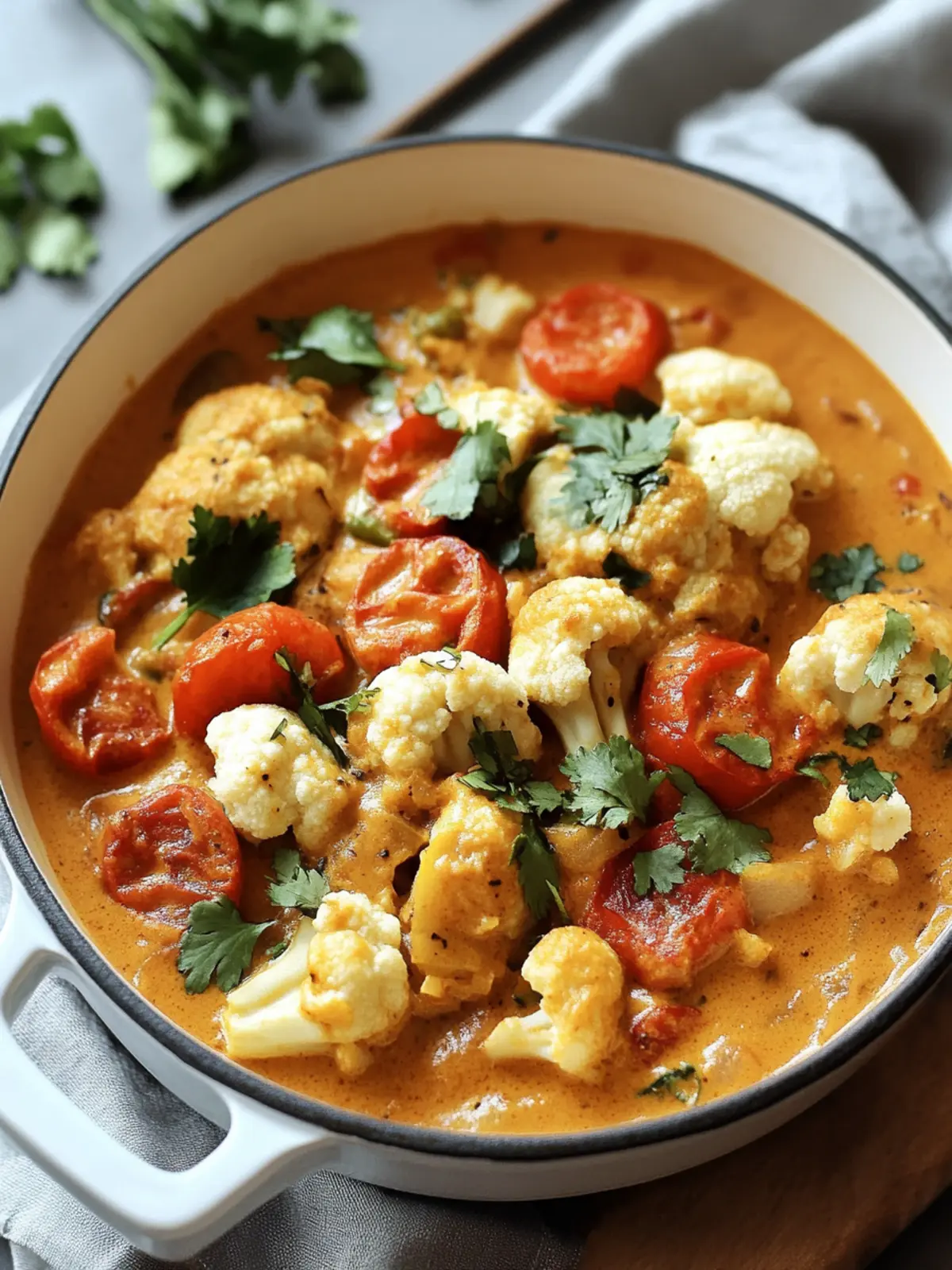 Creamy cauliflower curry from the oven