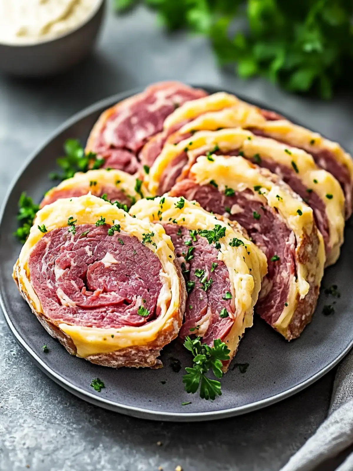Keto Corned Beef und Käsebrötchen