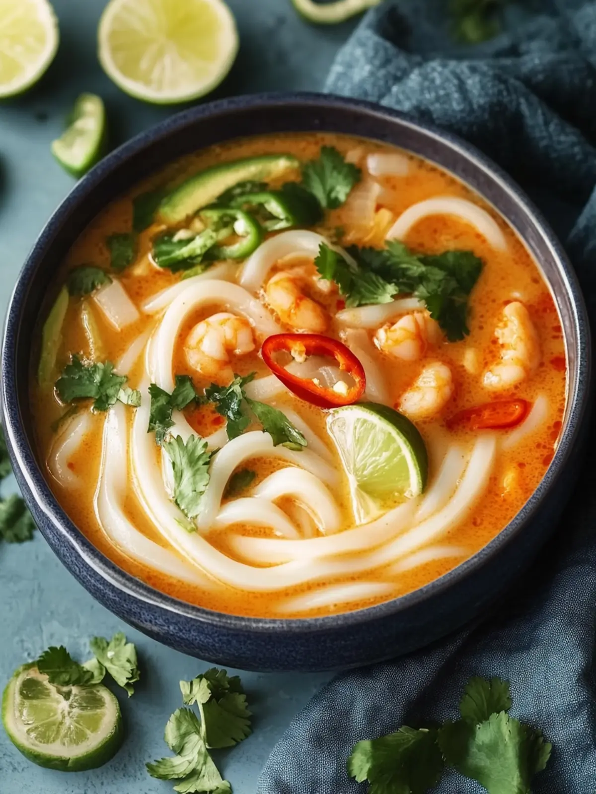 Udon Nudeln Rezept für eine schnelle Thai Curry Suppe