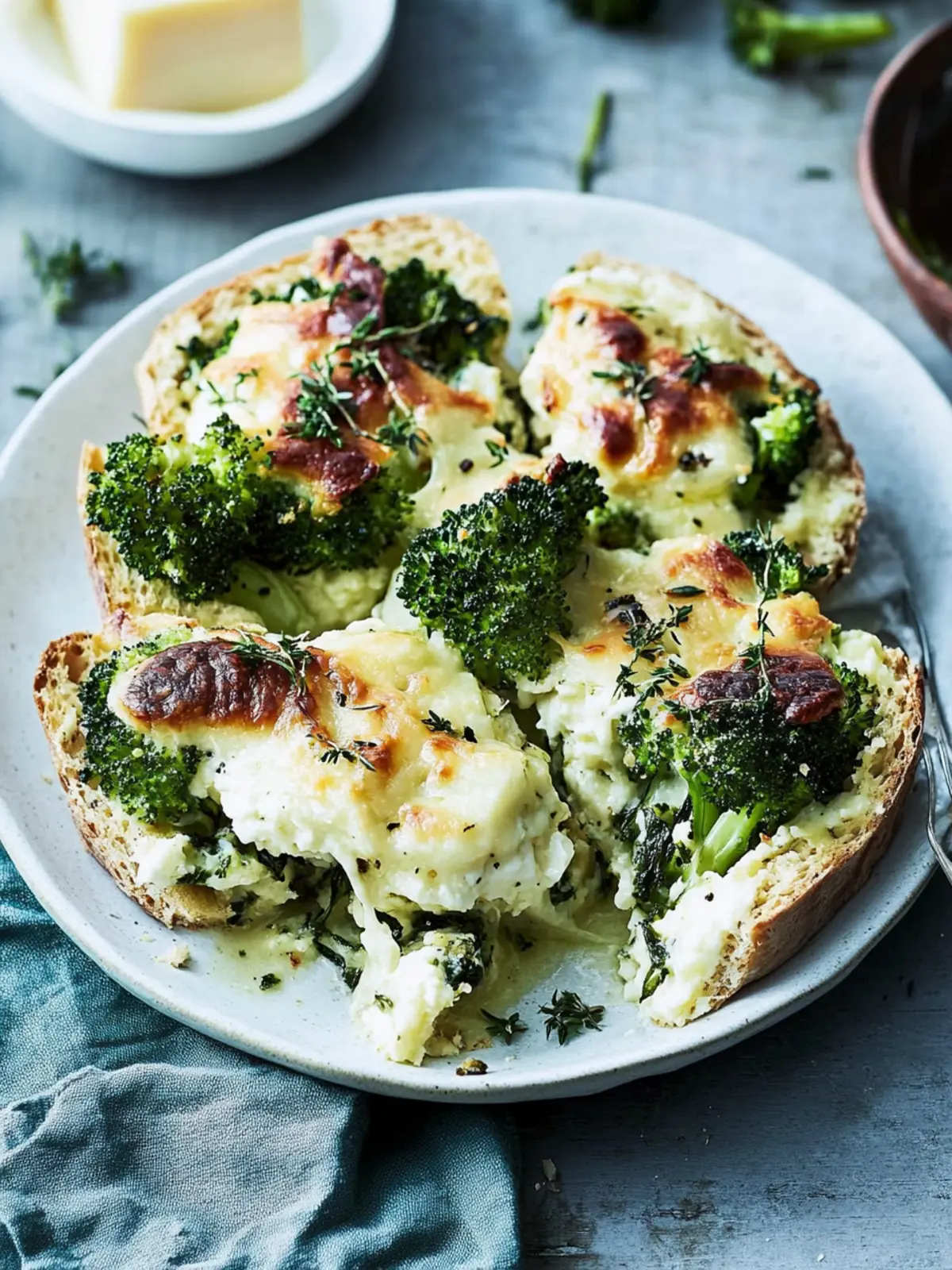 Gratinierter Brokkoli mit Schafskäse