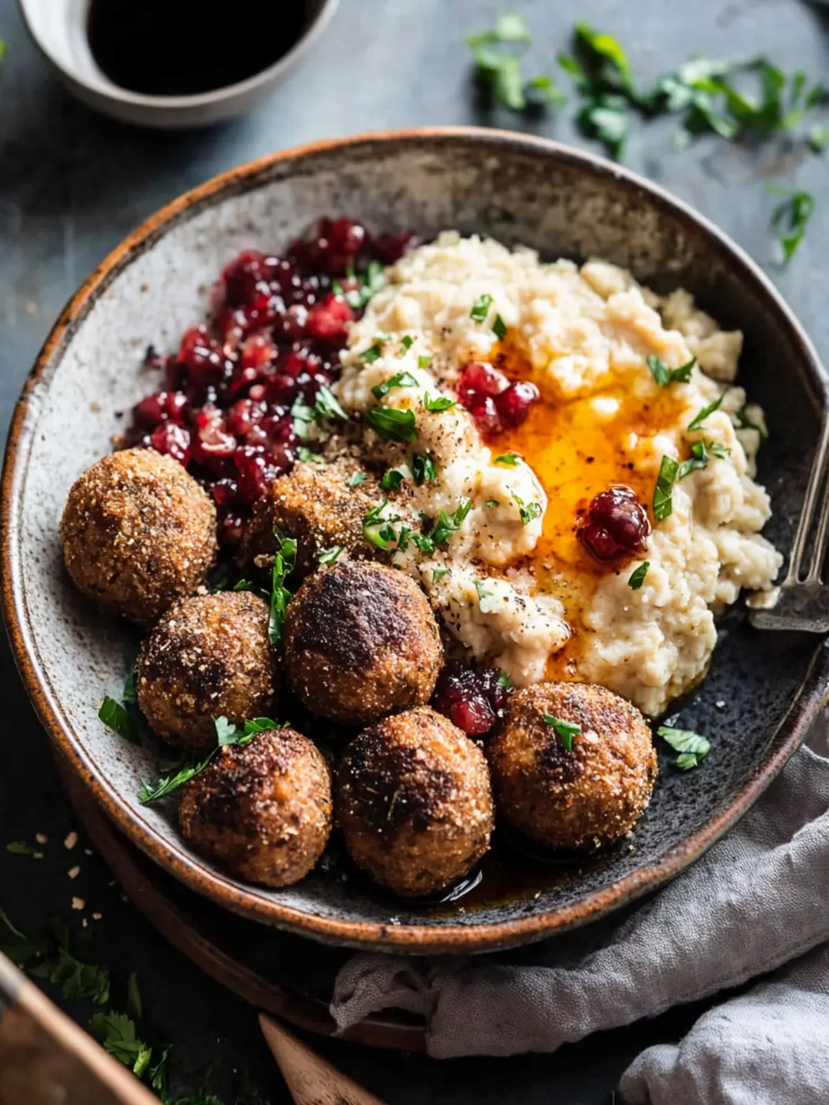 Vegane Köttbullar mit Hafer-Rahmsoße