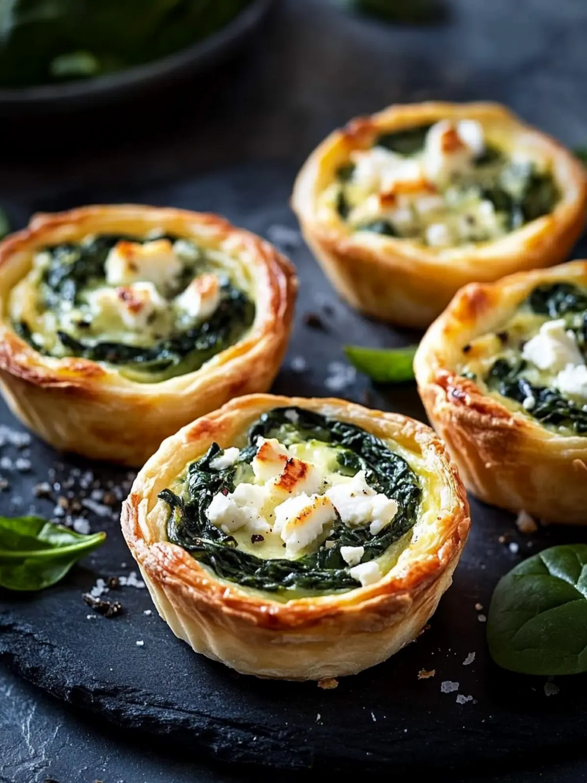 Mini-Quiches mit Spinat und Feta