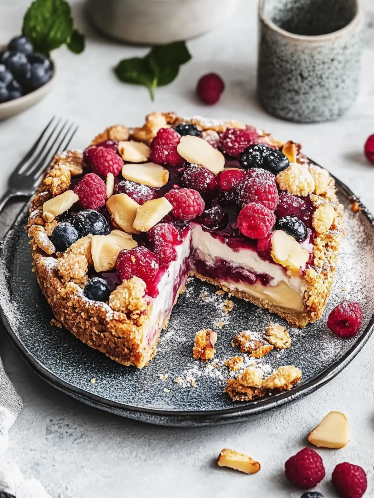 Zwetschgenkuchen mit Mandelkruste