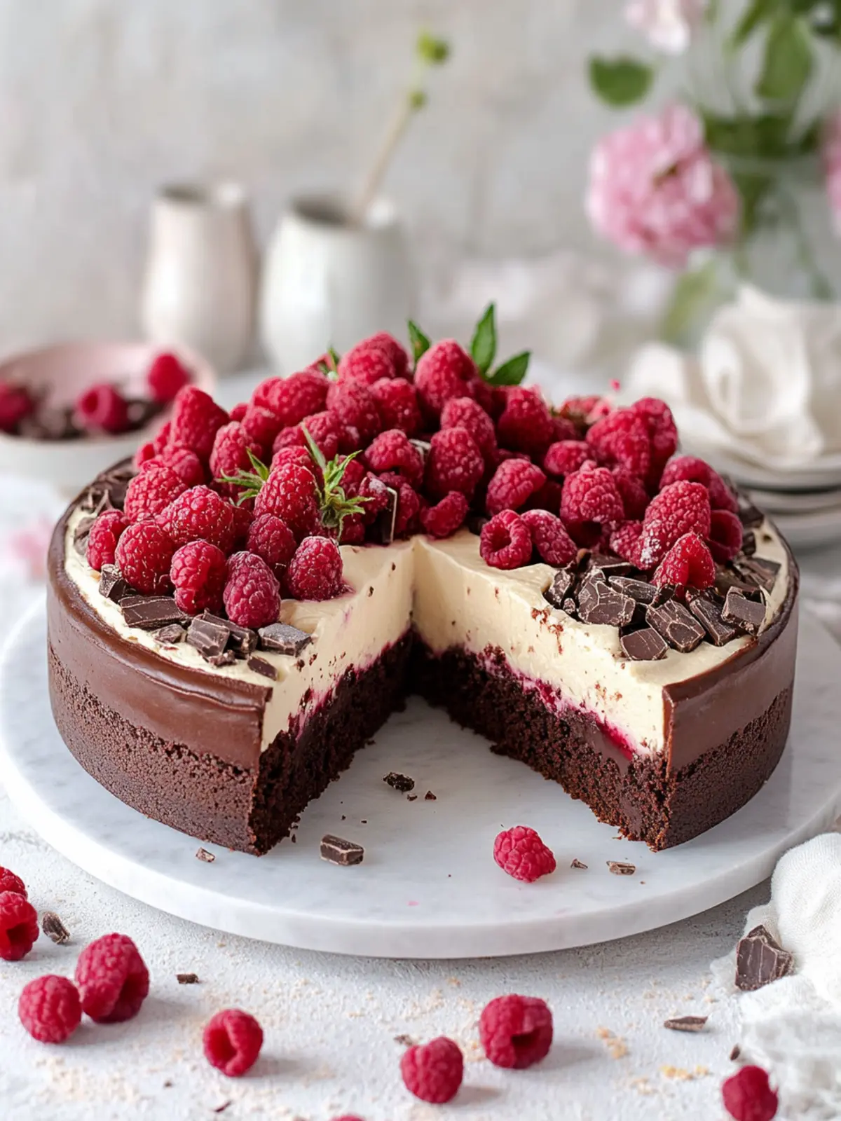Himbeer Schoko Brownie Torte zum Muttertag