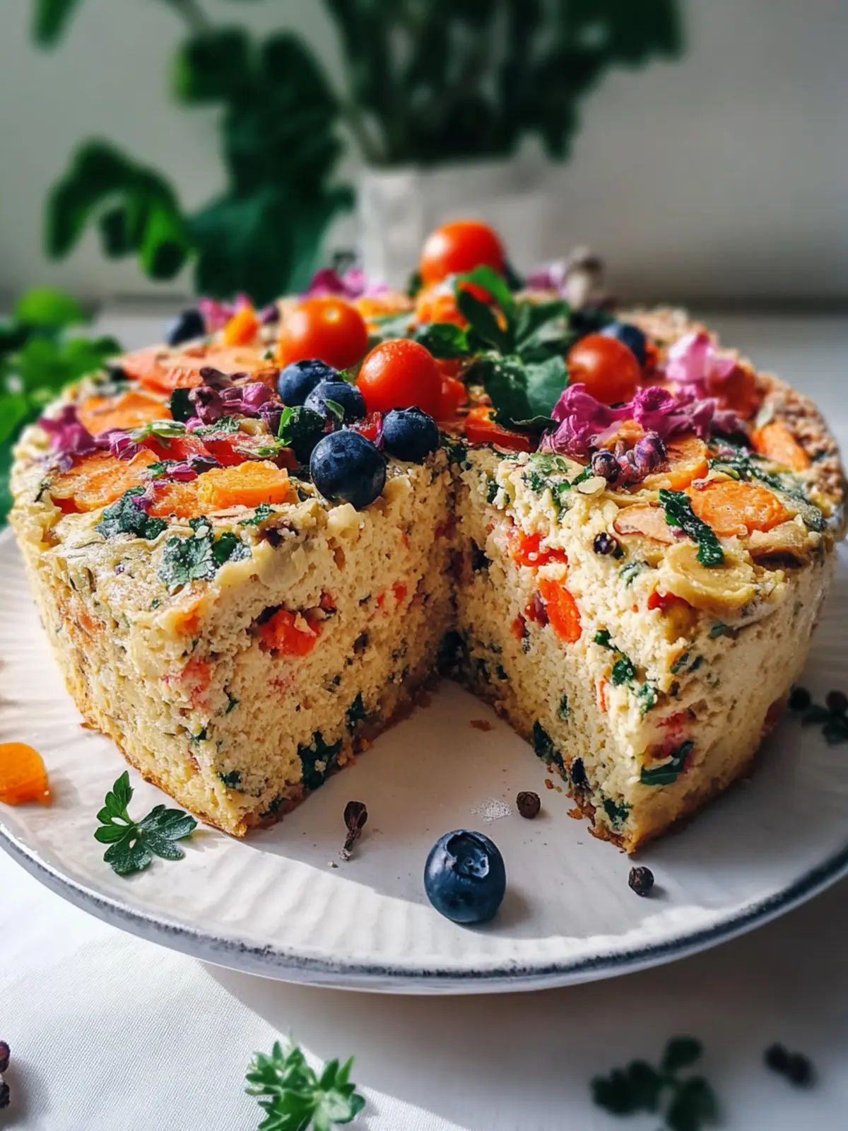 Veganer Gemüsekuchen mit Kichererbsenmehl