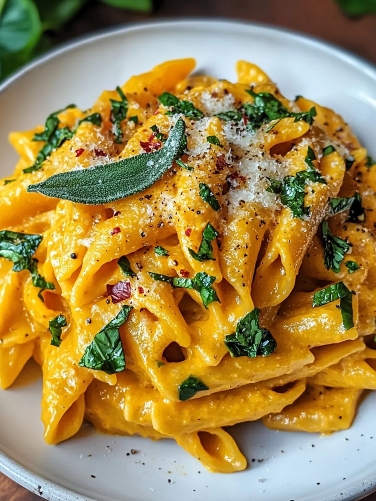 Veganer Kürbis-Pasta mit cremiger Kokossoße