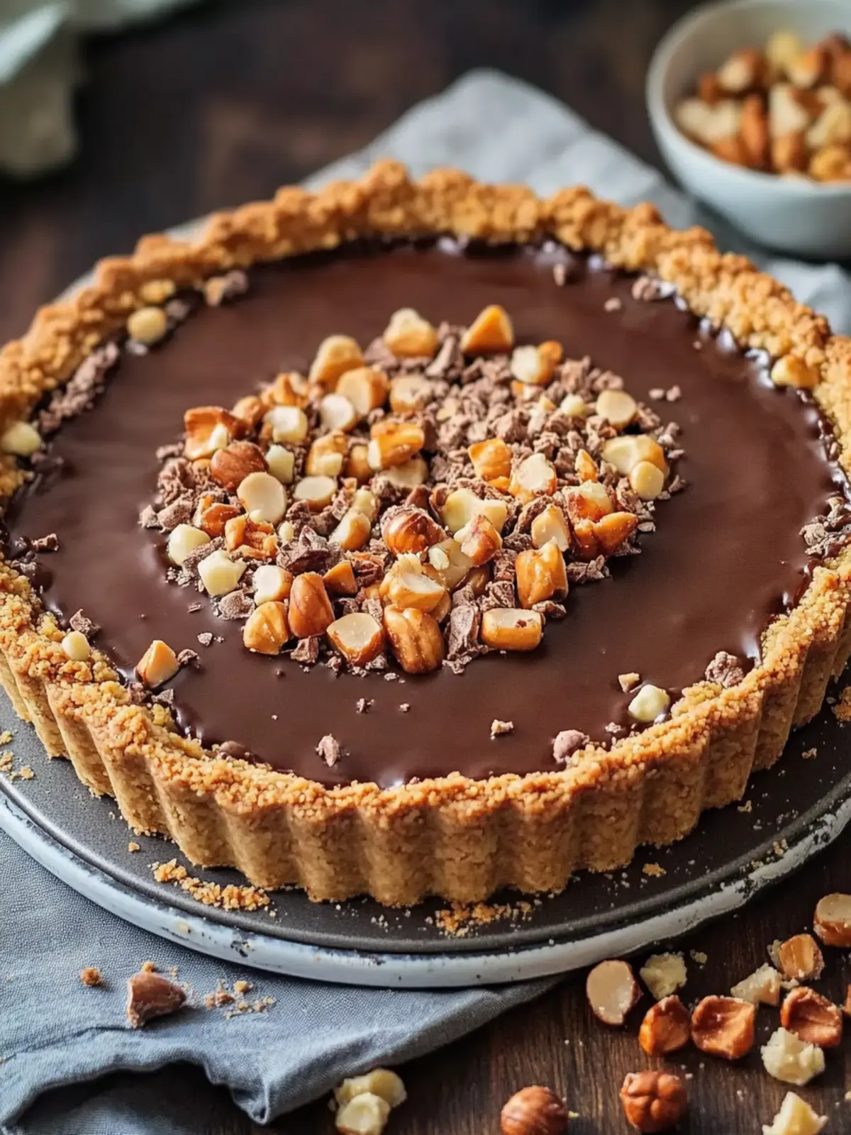 Schokoladen-Haselnuss-Tarte
